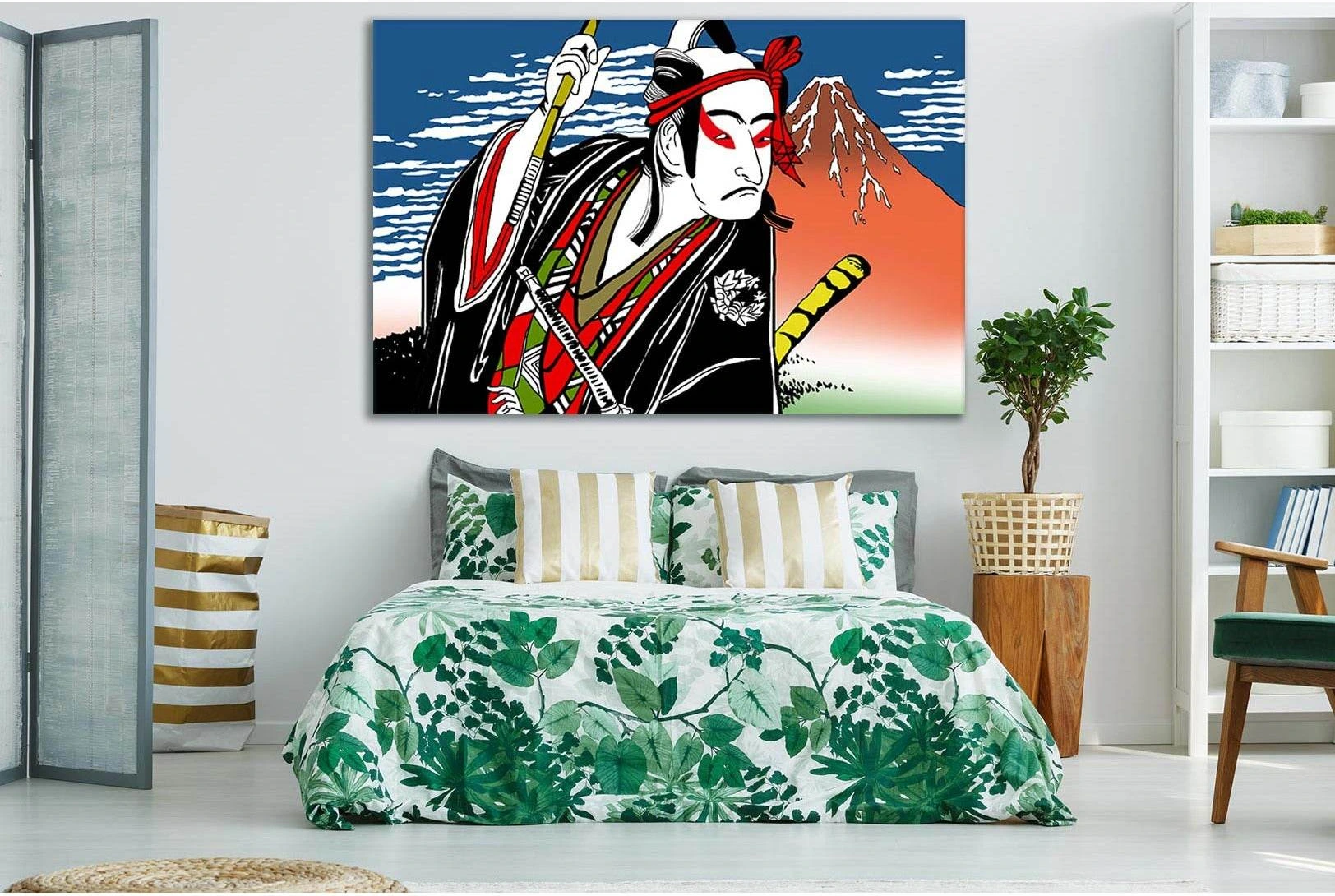 Japanese Kabuki Actor Pop Art №SL529 Ready to Hang Canvas Print - Zellart Canvas Prints 0new, ALL_Products, Pop ART
