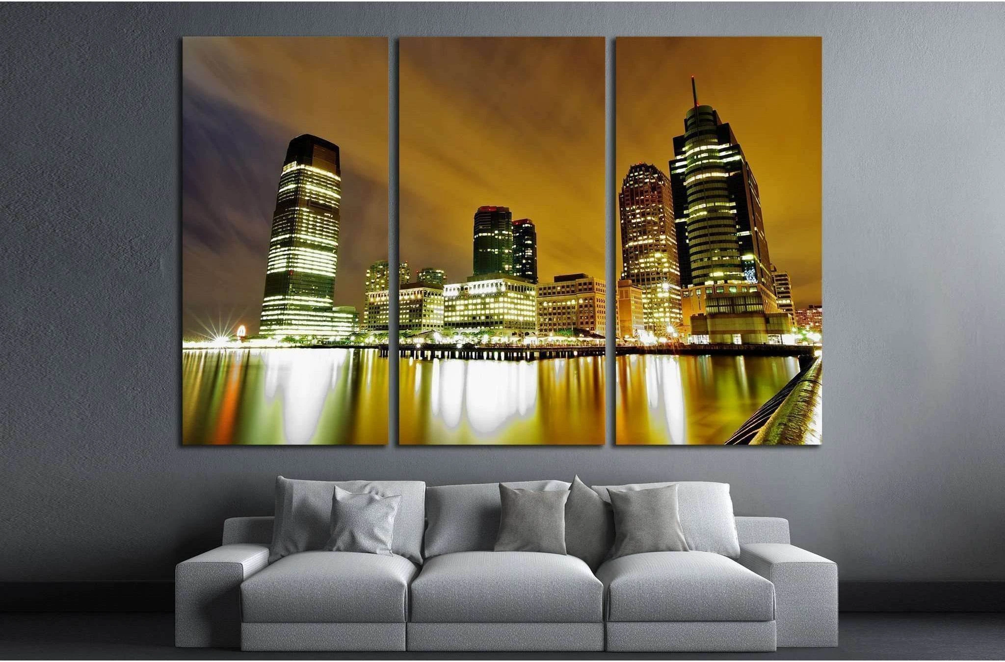 Jersey City Waterfront №1669 Ready to Hang Canvas Print - Zellart Canvas Prints ALL_Products, s-1669