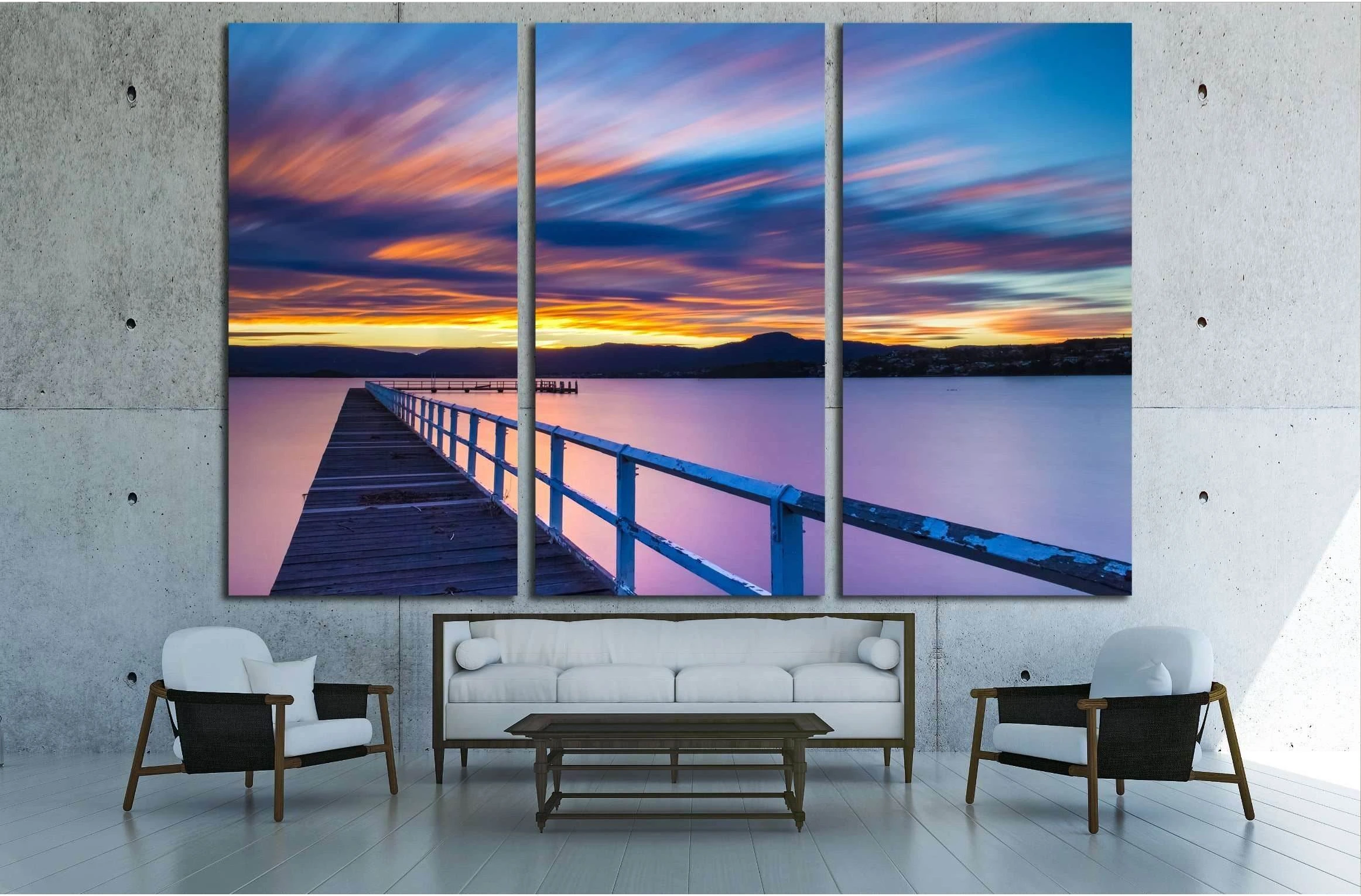 Jetty Sunset. Australia №3163 Ready to Hang Canvas Print - Zellart Canvas Prints ALL_Products, s-3163