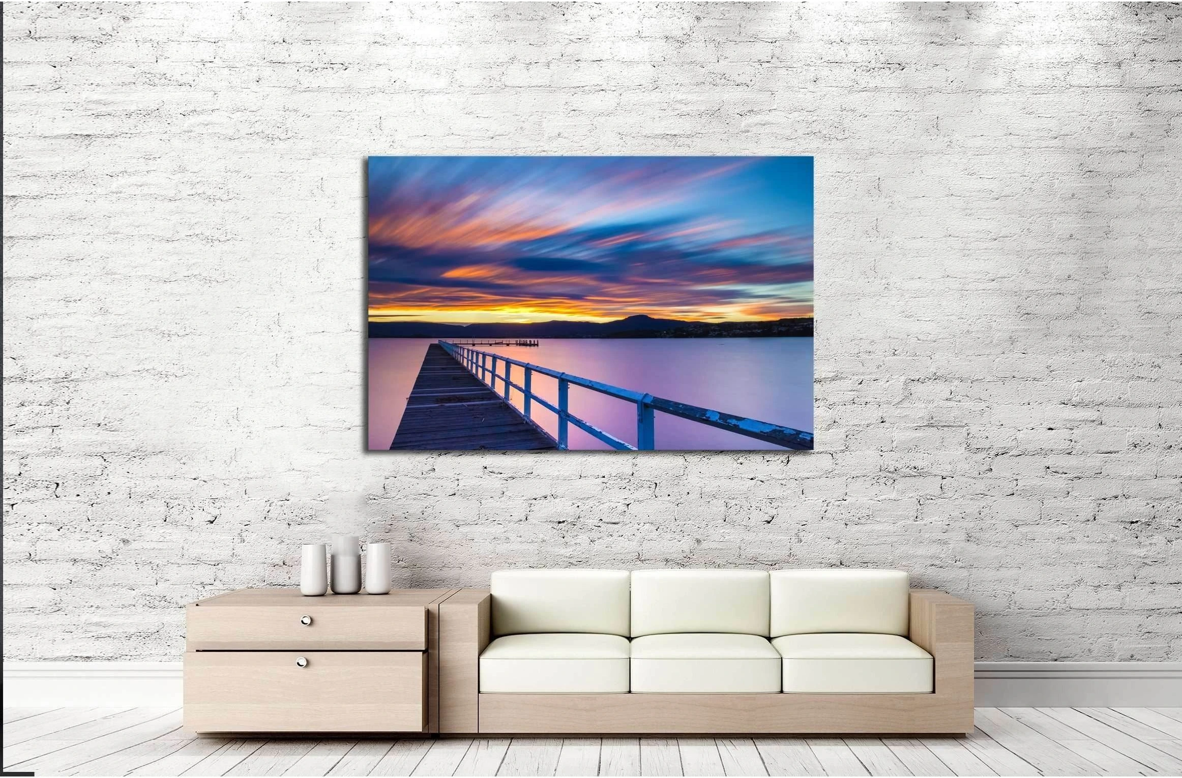 Jetty Sunset. Australia №3163 Ready to Hang Canvas Print - Zellart Canvas Prints ALL_Products, s-3163