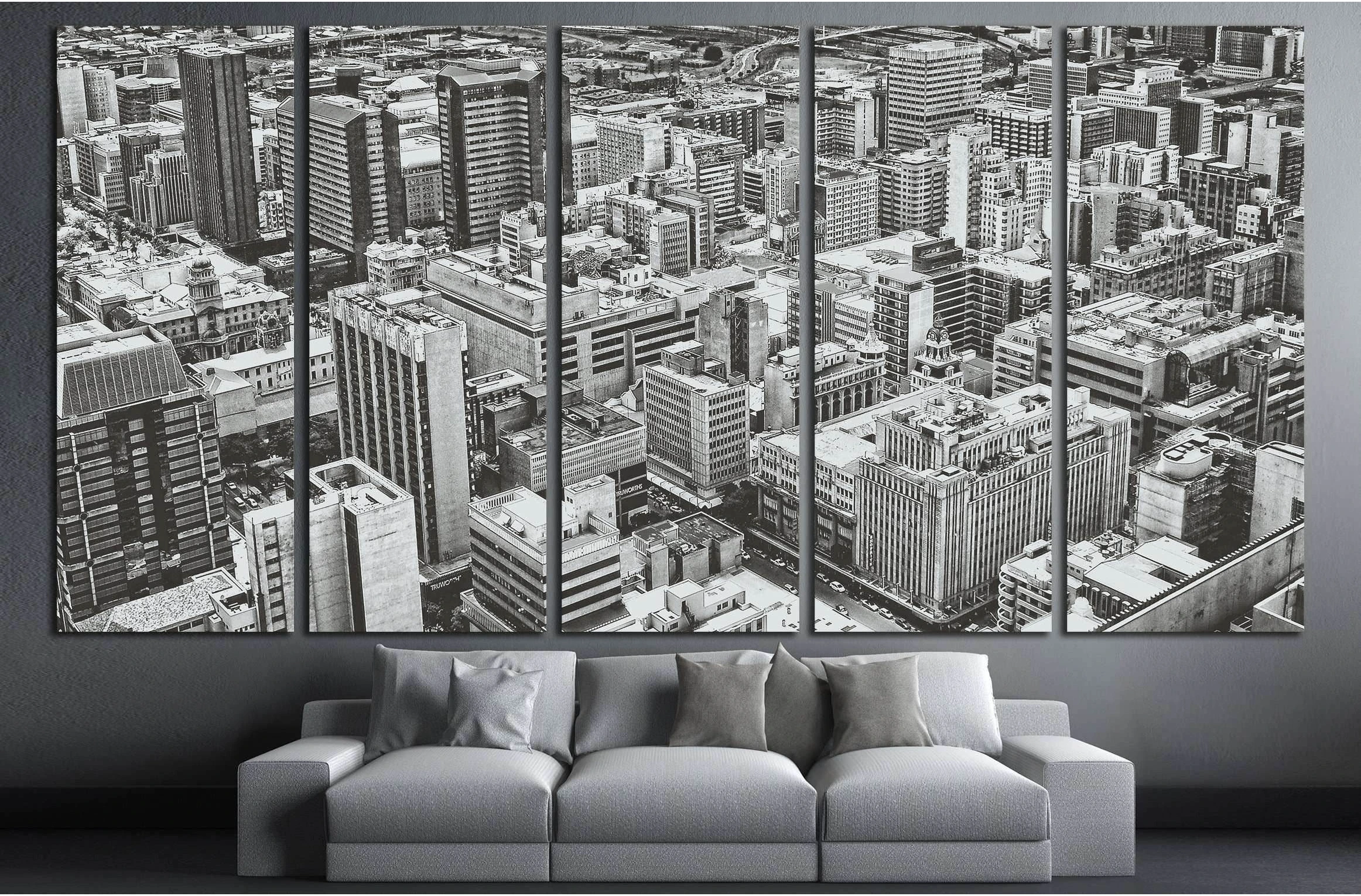 Johannesburg Central Business District has the most dense collection of skyscrapers in Africa №2945 Ready to Hang Canvas Print - Zellart Canvas Prints ALL_Products, s-2945