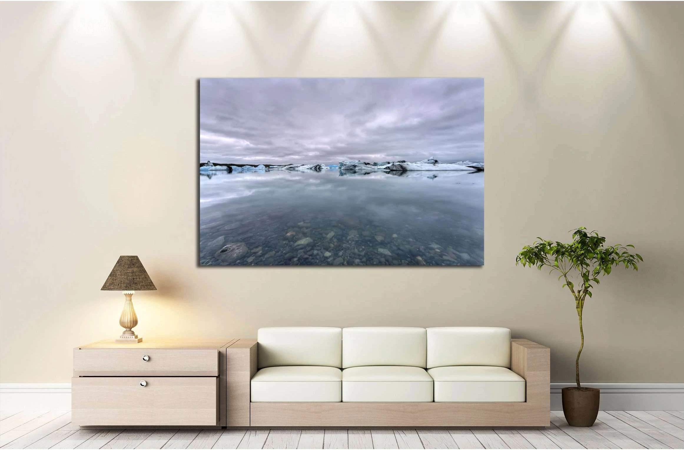 Jokulsarlon Glacial Lagoon - Jokulsarlon. Vatnajokull National Park. №2679 Ready to Hang Canvas Print - Zellart Canvas Prints ALL_Products, s-2679