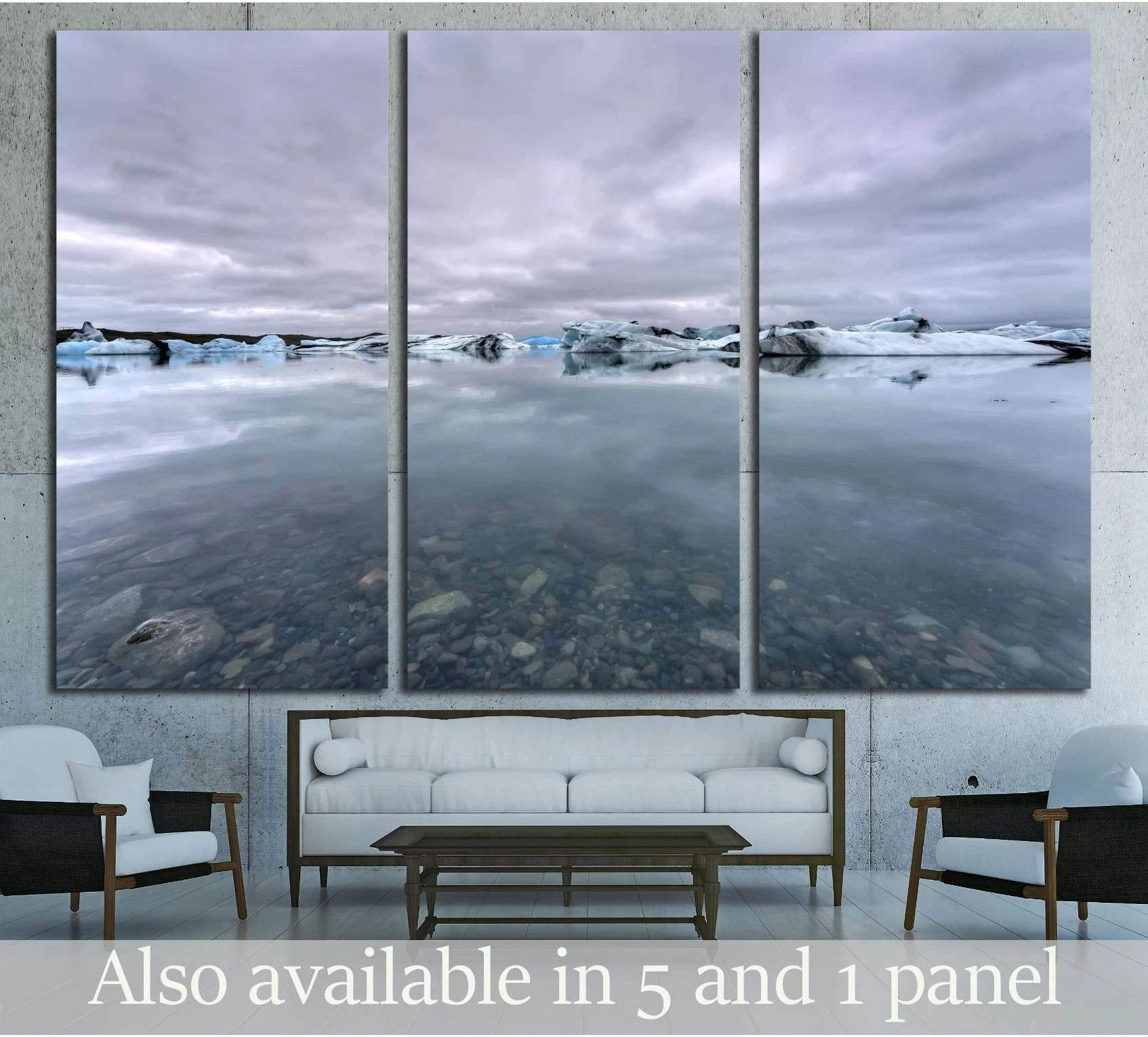 Jokulsarlon Glacial Lagoon - Jokulsarlon. Vatnajokull National Park. showing blue ocean wall art with water and coastal depth.