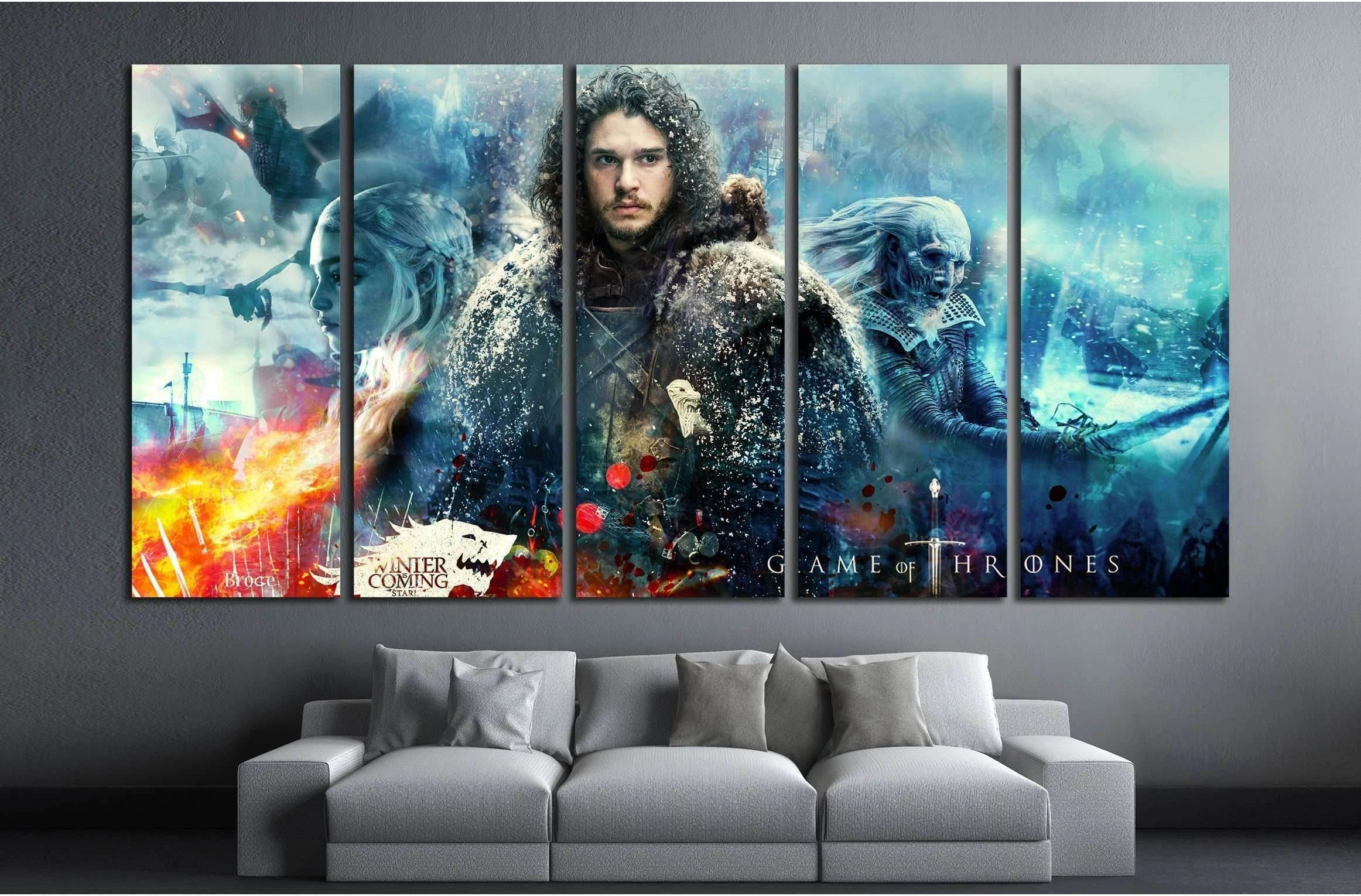 jon snow №3319 Ready to Hang Canvas Print - Zellart Canvas Prints ALL_Products, s-3319