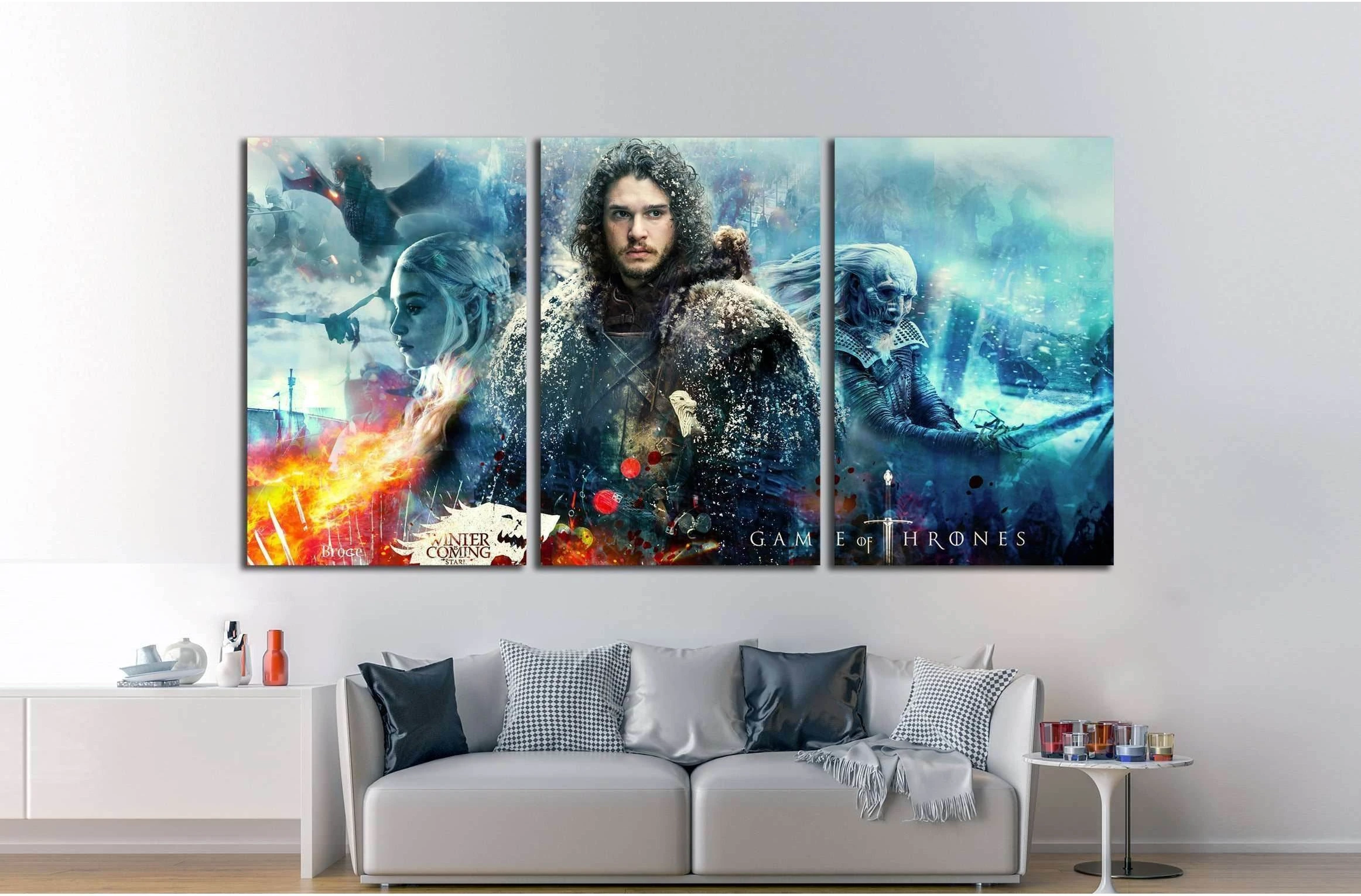 jon snow №3319 Ready to Hang Canvas Print - Zellart Canvas Prints ALL_Products, s-3319