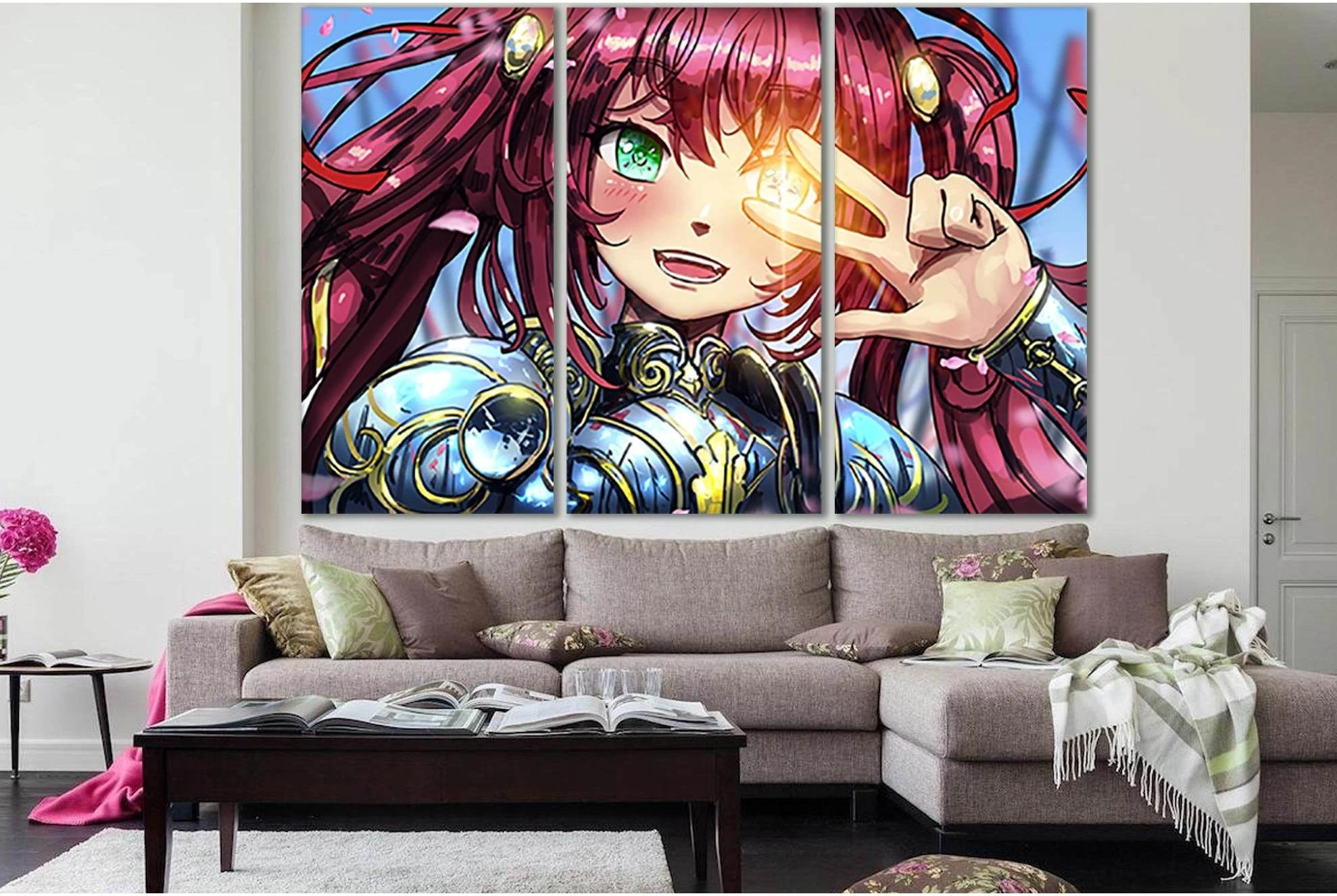 Joyful Anime Style Girl №SL1219 Ready to Hang Canvas Print - Zellart Canvas Prints 0new, ALL_Products, Fantasy And Sci Fi Wall Art