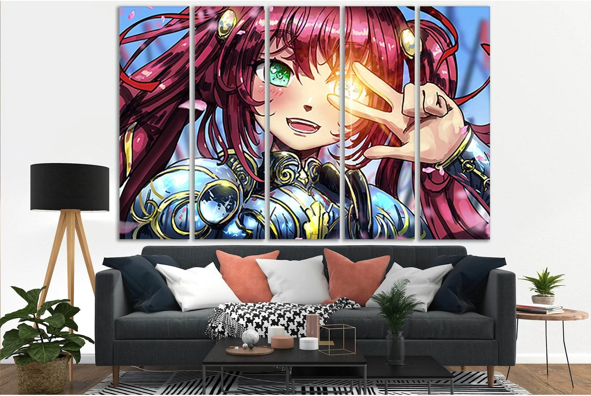 Joyful Anime Style Girl №SL1219 Ready to Hang Canvas Print - Zellart Canvas Prints 0new, ALL_Products, Fantasy And Sci Fi Wall Art