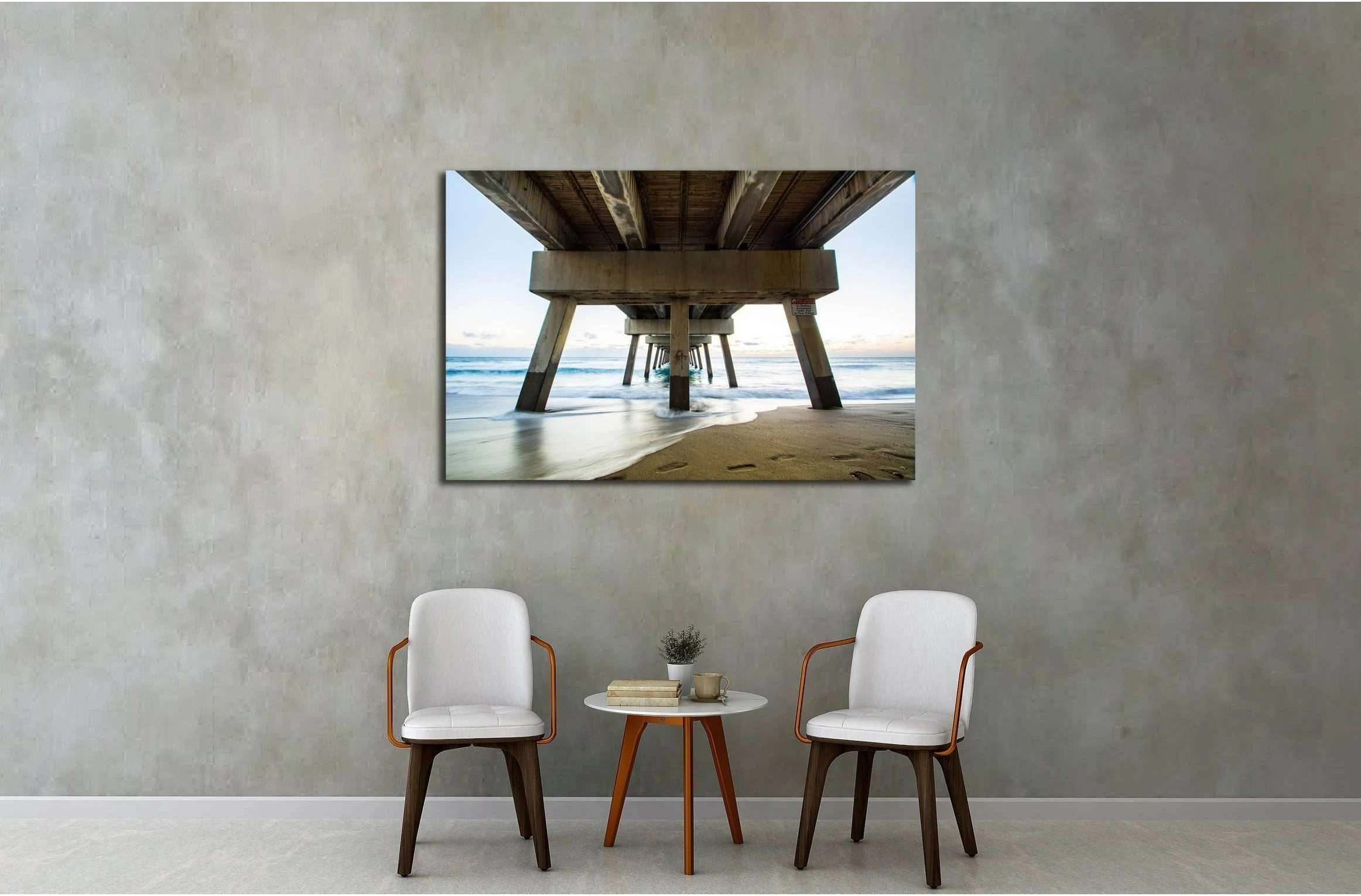 Juno Beach Pier Sunrise, Florida №2518 Ready to Hang Canvas Print - Zellart Canvas Prints ALL_Products, s-2518