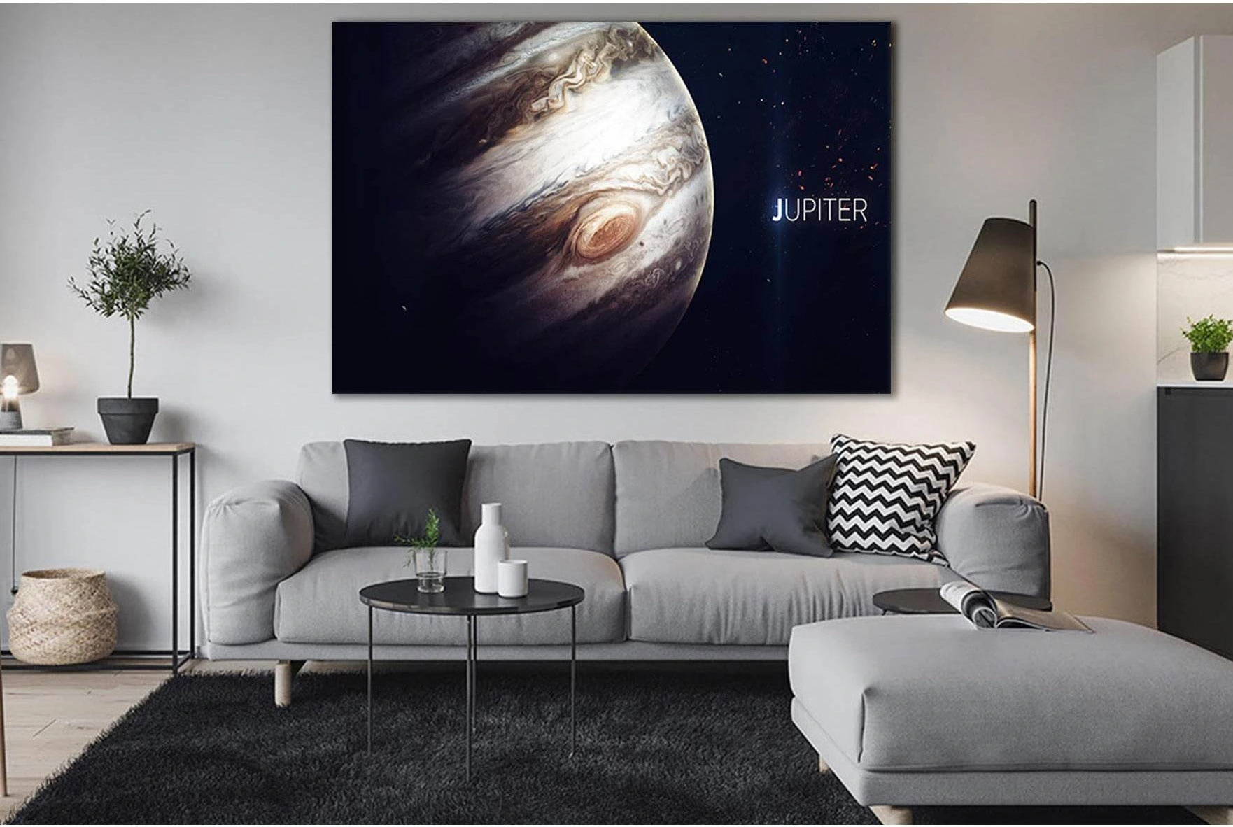 Jupiter High Resolution №SL404 Ready to Hang Canvas Print - Zellart Canvas Prints 0new, ALL_Products, Astronomy & Space Canvas Wall Art