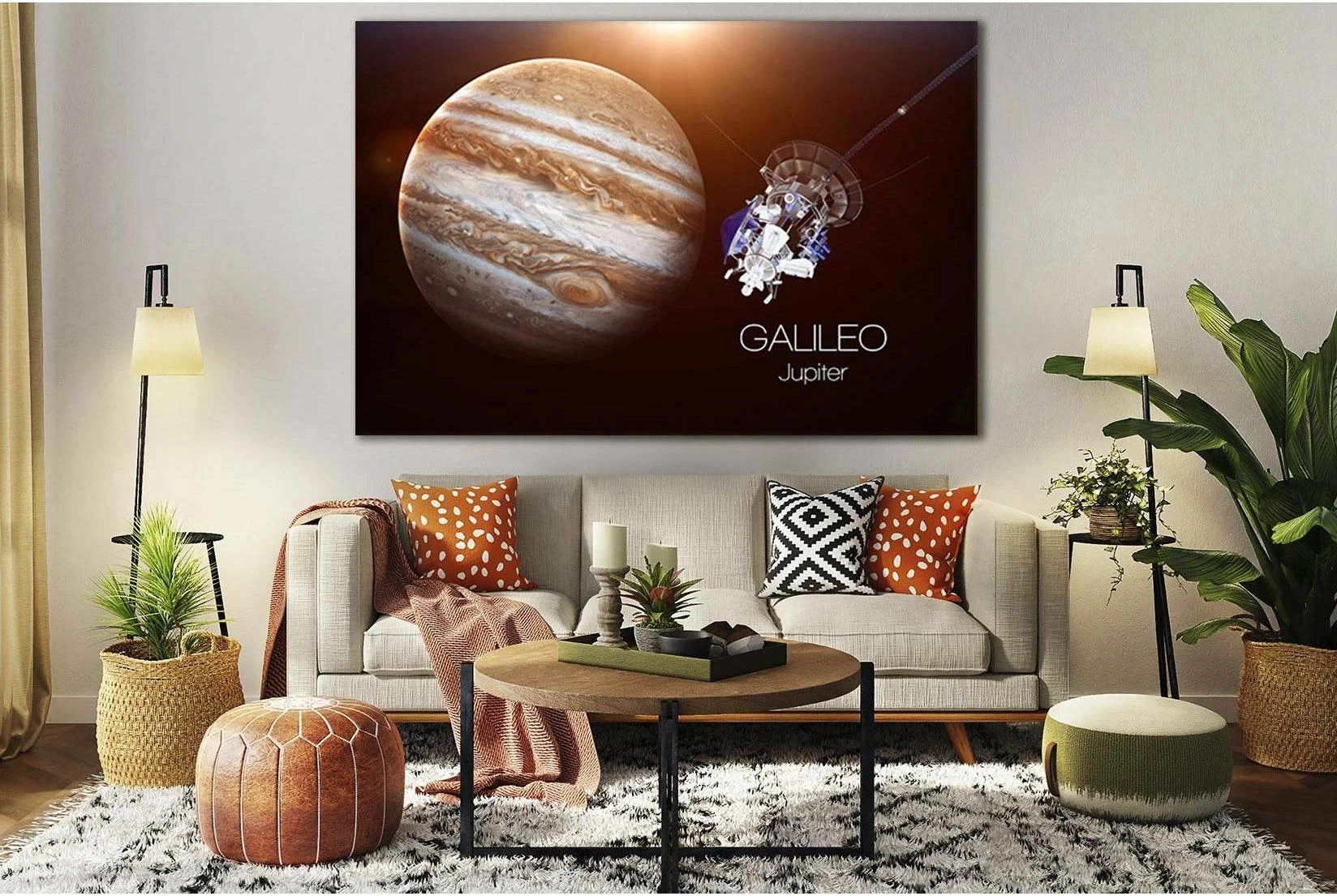 Jupiters Satellite Galileo №SL396 Ready to Hang Canvas Print - Zellart Canvas Prints 0new, ALL_Products, Astronomy & Space Canvas Wall Art