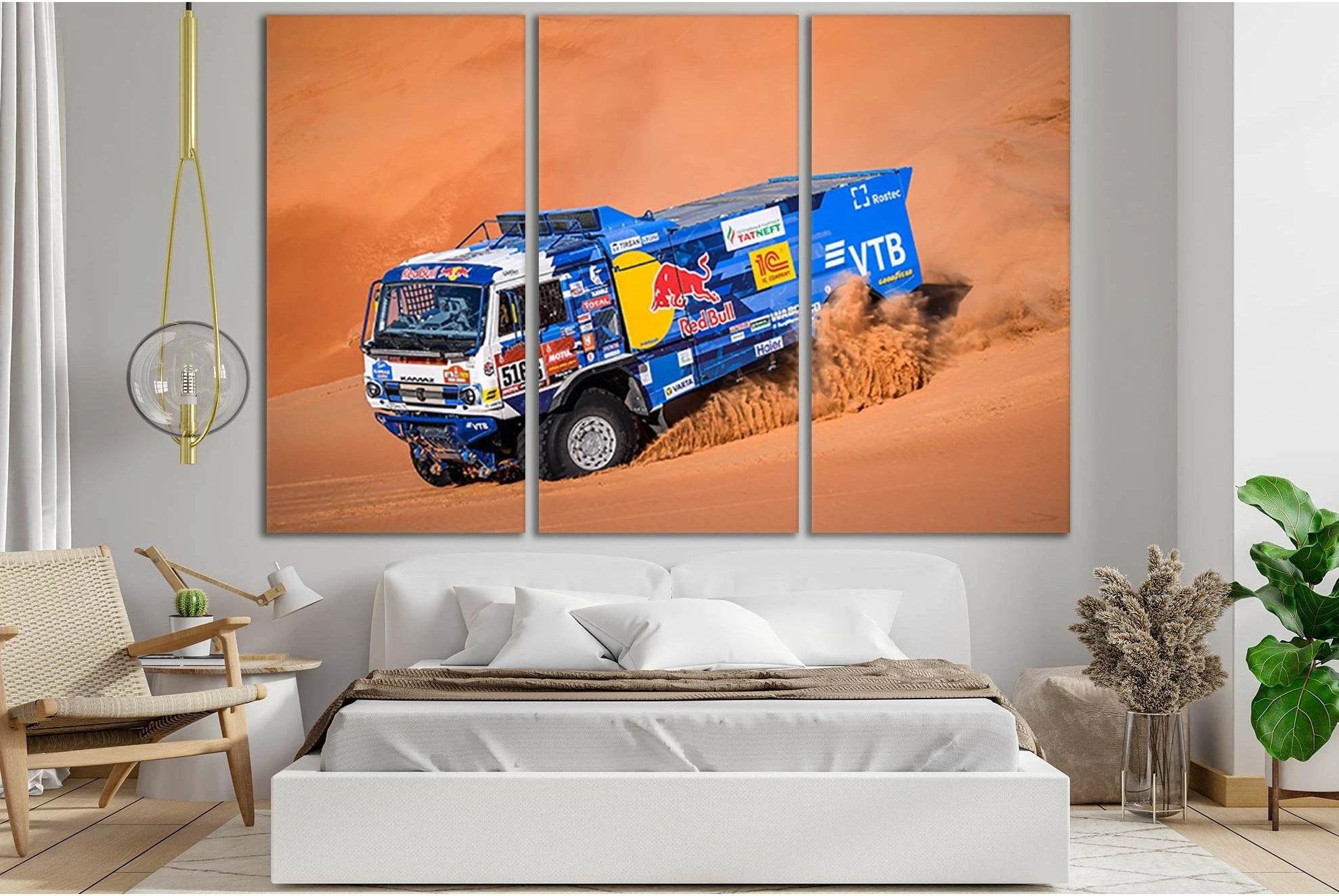 Kamaz In Desert Sand Rally №SL900 Ready to Hang Canvas Print - Zellart Canvas Prints 0new, ALL_Products, Sports & Motivation