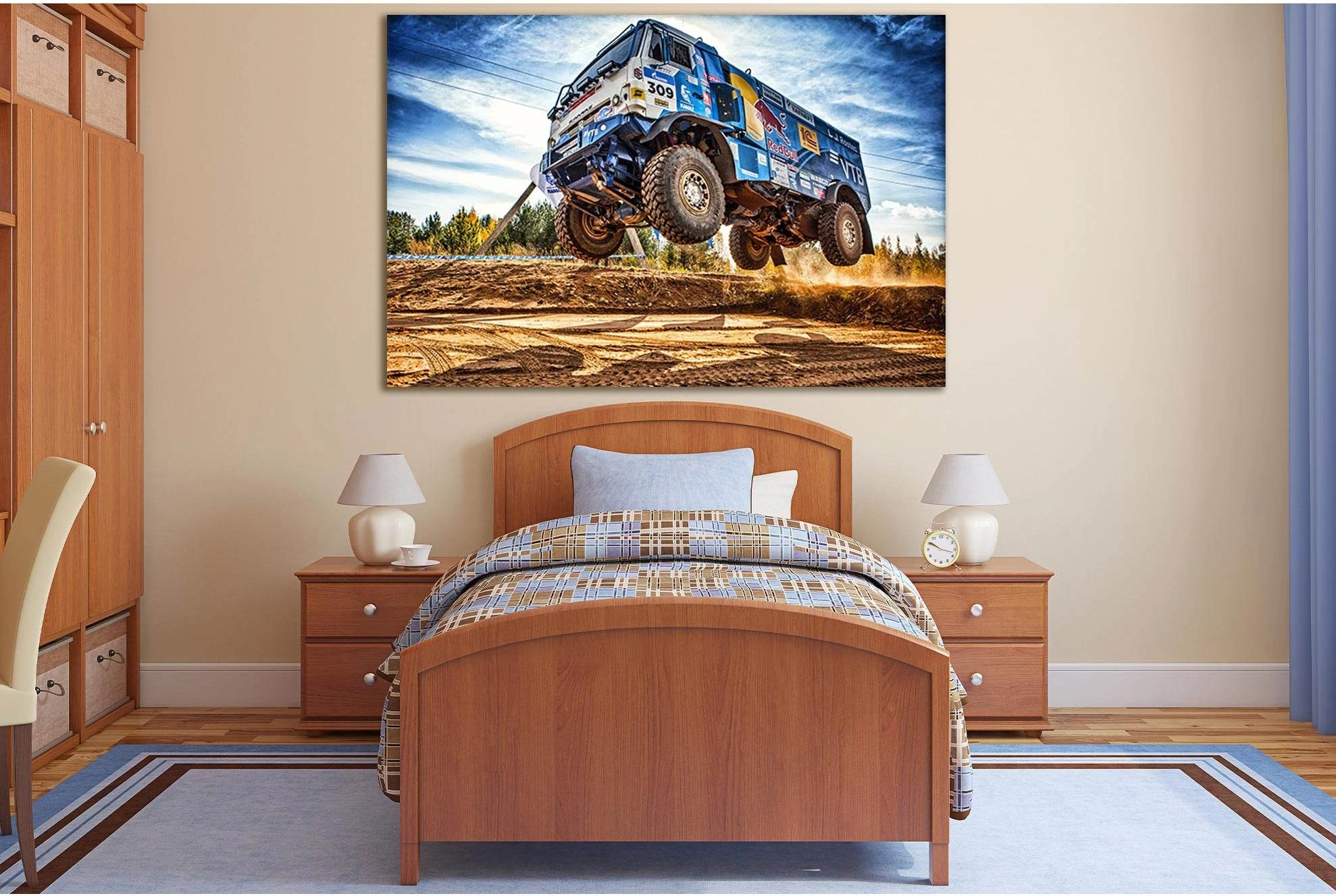 Kamaz Rally Off Road №SL905 Ready to Hang Canvas Print - Zellart Canvas Prints 0new, ALL_Products, Sports & Motivation