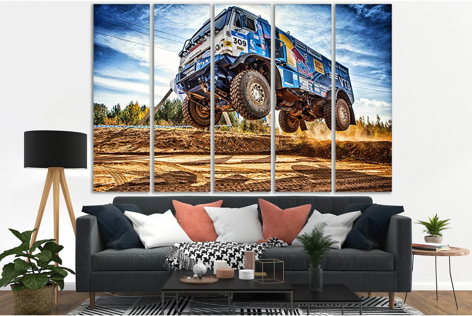 Kamaz Rally Off Road №SL905 Ready to Hang Canvas Print - Zellart Canvas Prints 0new, ALL_Products, Sports & Motivation
