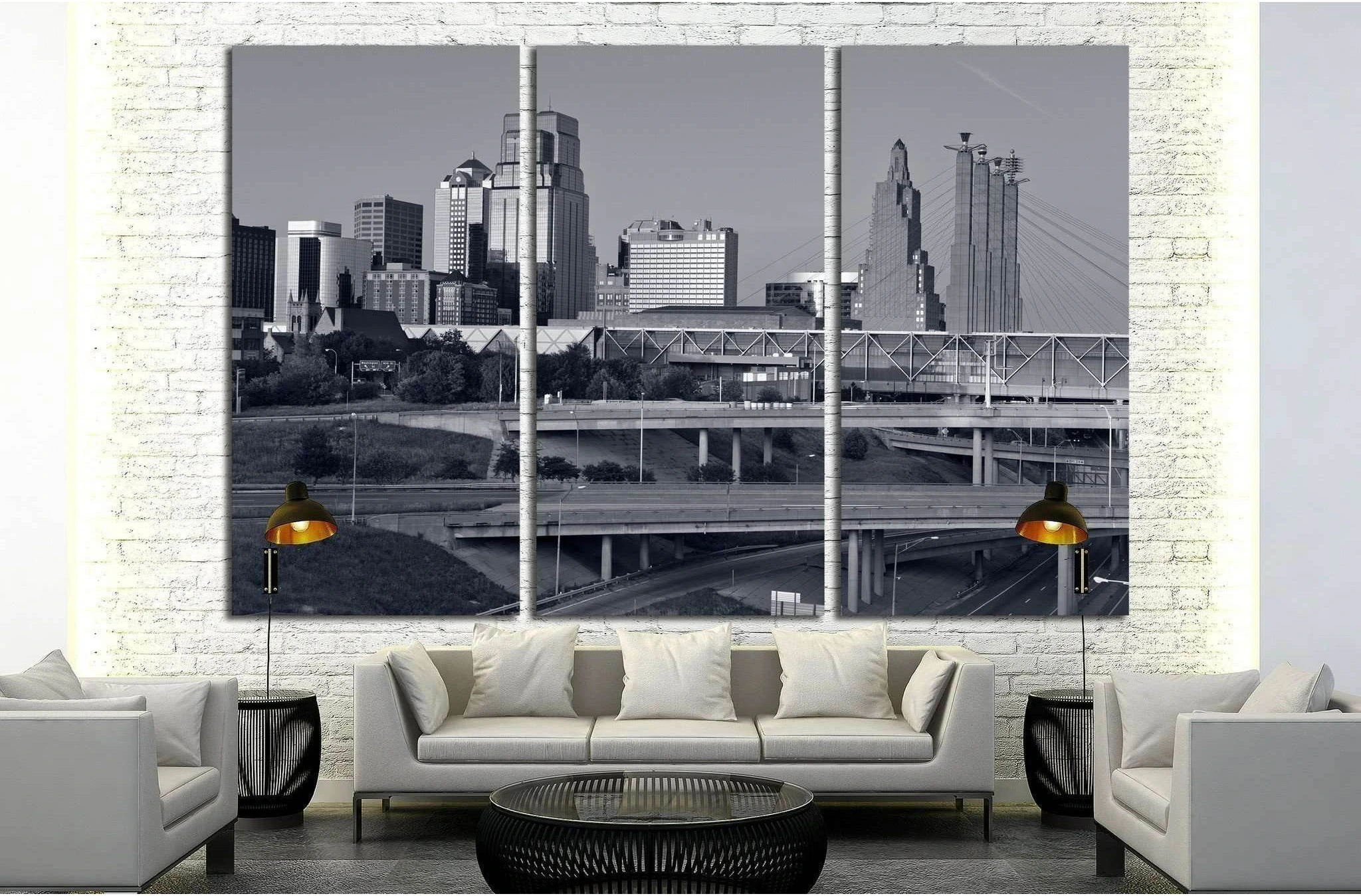 Kansas City skyline №1622 Ready to Hang Canvas Print - Zellart Canvas Prints ALL_Products, s-1622