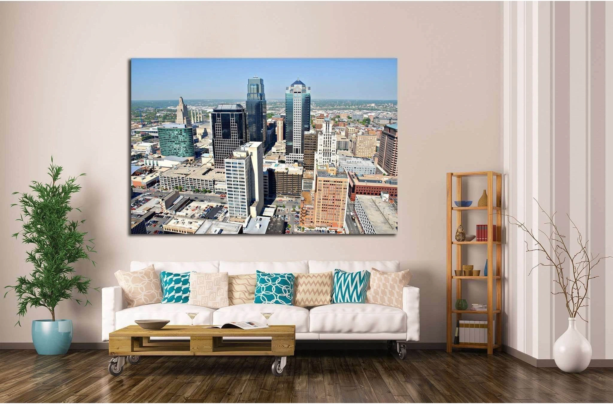 Kansas City taken from the top floor of City Hall №1618 Ready to Hang Canvas Print - Zellart Canvas Prints ALL_Products, s-1618