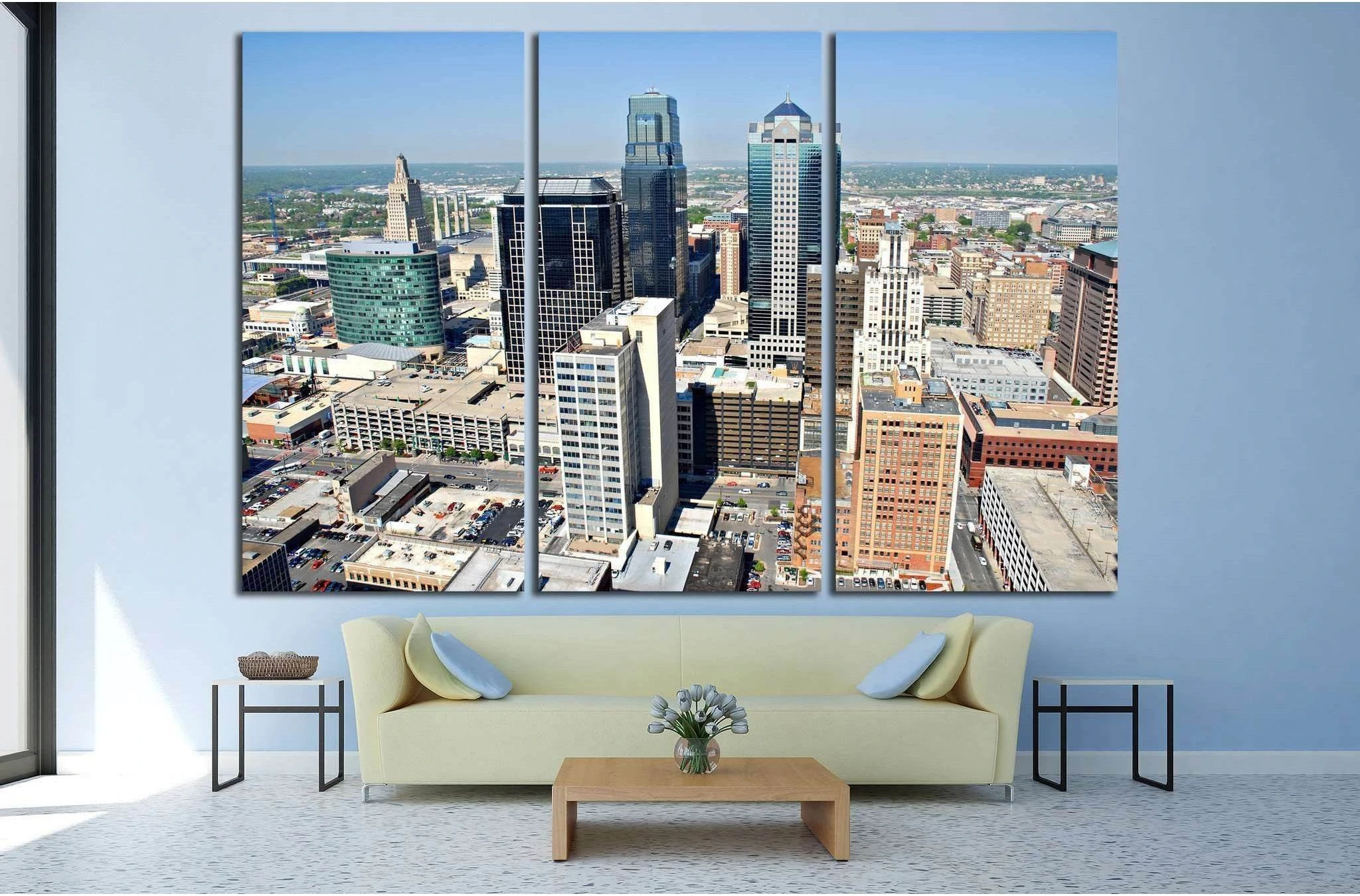 Kansas City taken from the top floor of City Hall №1618 Ready to Hang Canvas Print - Zellart Canvas Prints ALL_Products, s-1618