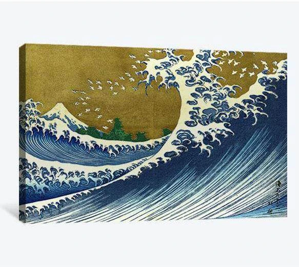 Katsushika Hokusai, A colored version of the big wave - Ready to Hang Canvas Print - Zellart Canvas Prints 000Negative, 6199, ALL_Products