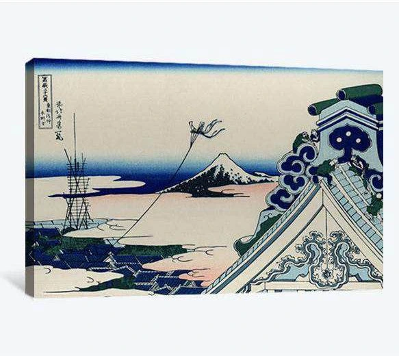 Katsushika Hokusai, Asakusa Honganji In The Eastern Capital - Ready to Hang Canvas Print - Zellart Canvas Prints 000Negative, 6200, ALL_Products