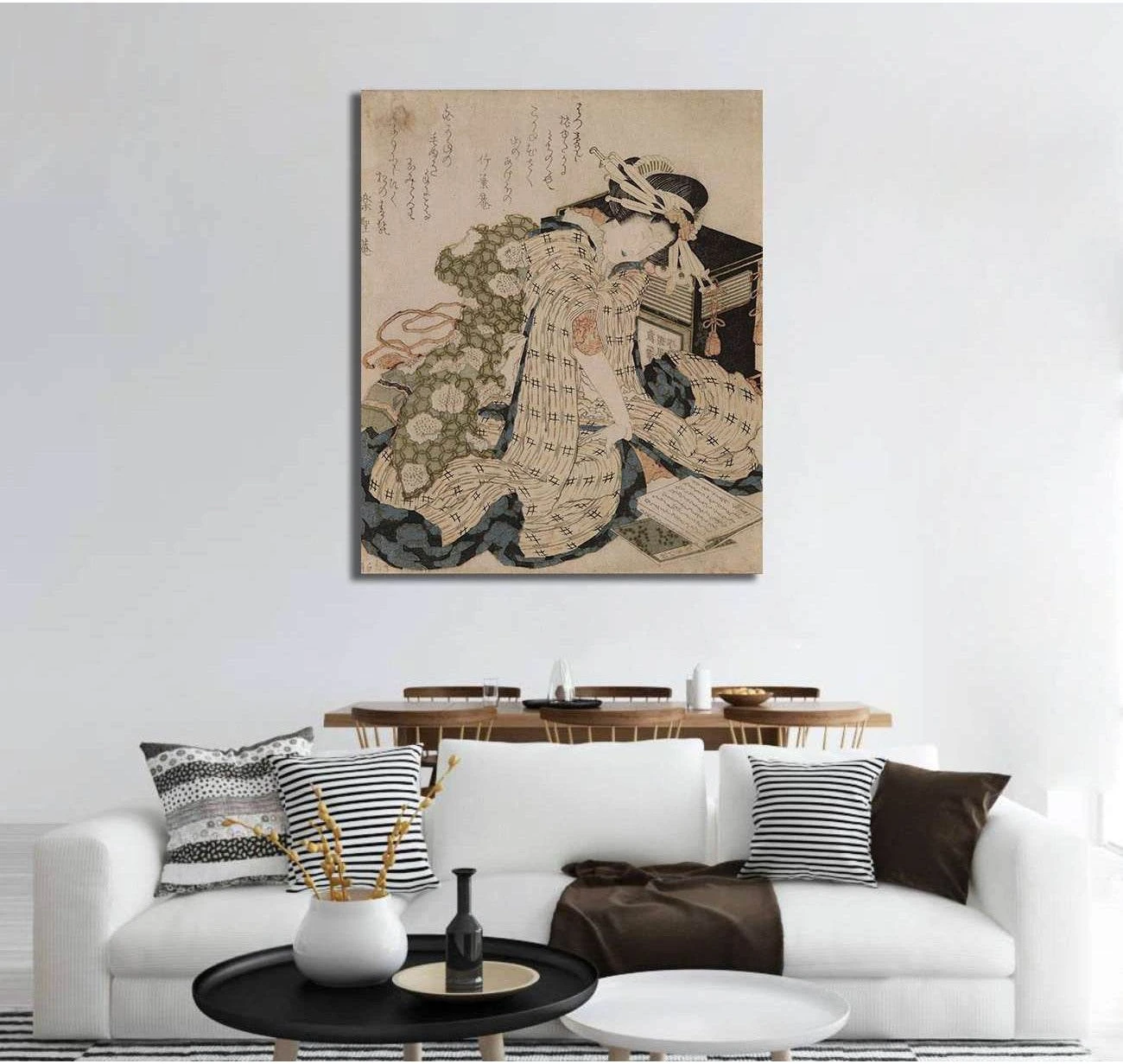 Katsushika Hokusai, Courtesan asleep - Canvas print - Zellart Canvas Prints 000Negative, 6204, ALL_Products