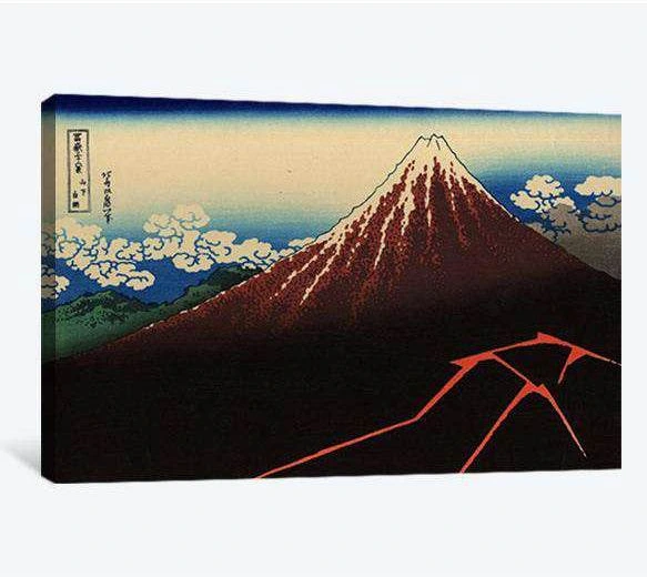 Katsushika Hokusai, Fuji above the lightning - Canvas print - Zellart Canvas Prints 000Negative, 6208, ALL_Products