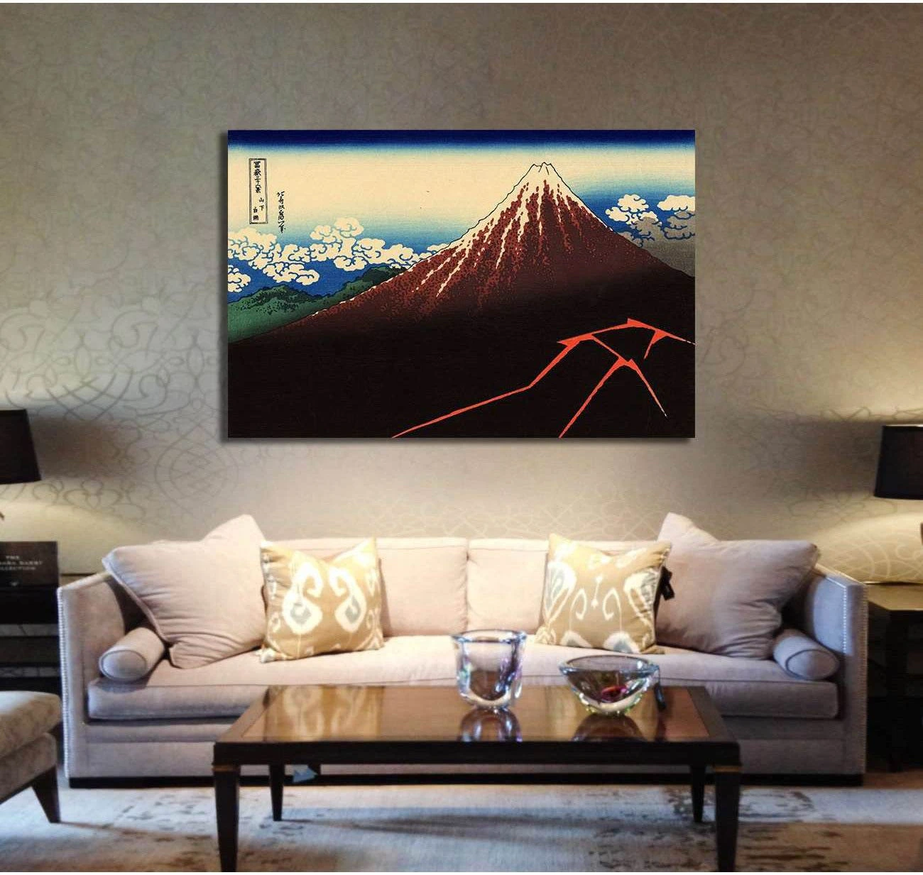 Katsushika Hokusai, Fuji above the lightning - Canvas print - Zellart Canvas Prints 000Negative, 6208, ALL_Products