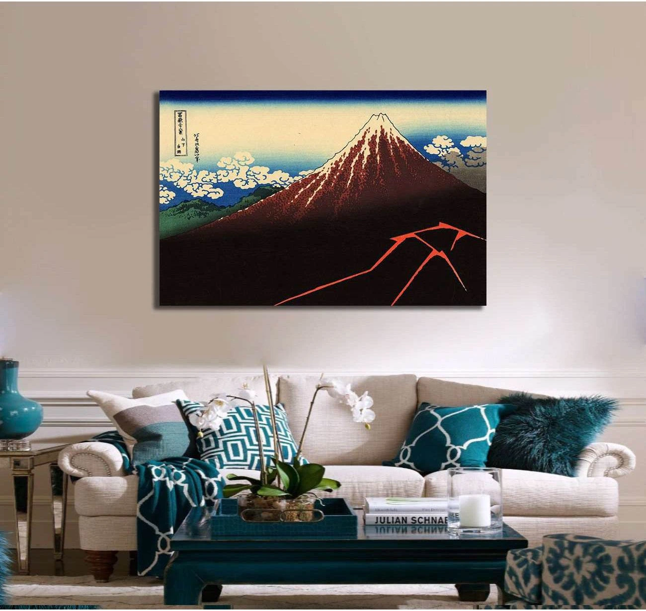 Katsushika Hokusai, Fuji above the lightning - Canvas print - Zellart Canvas Prints 000Negative, 6208, ALL_Products