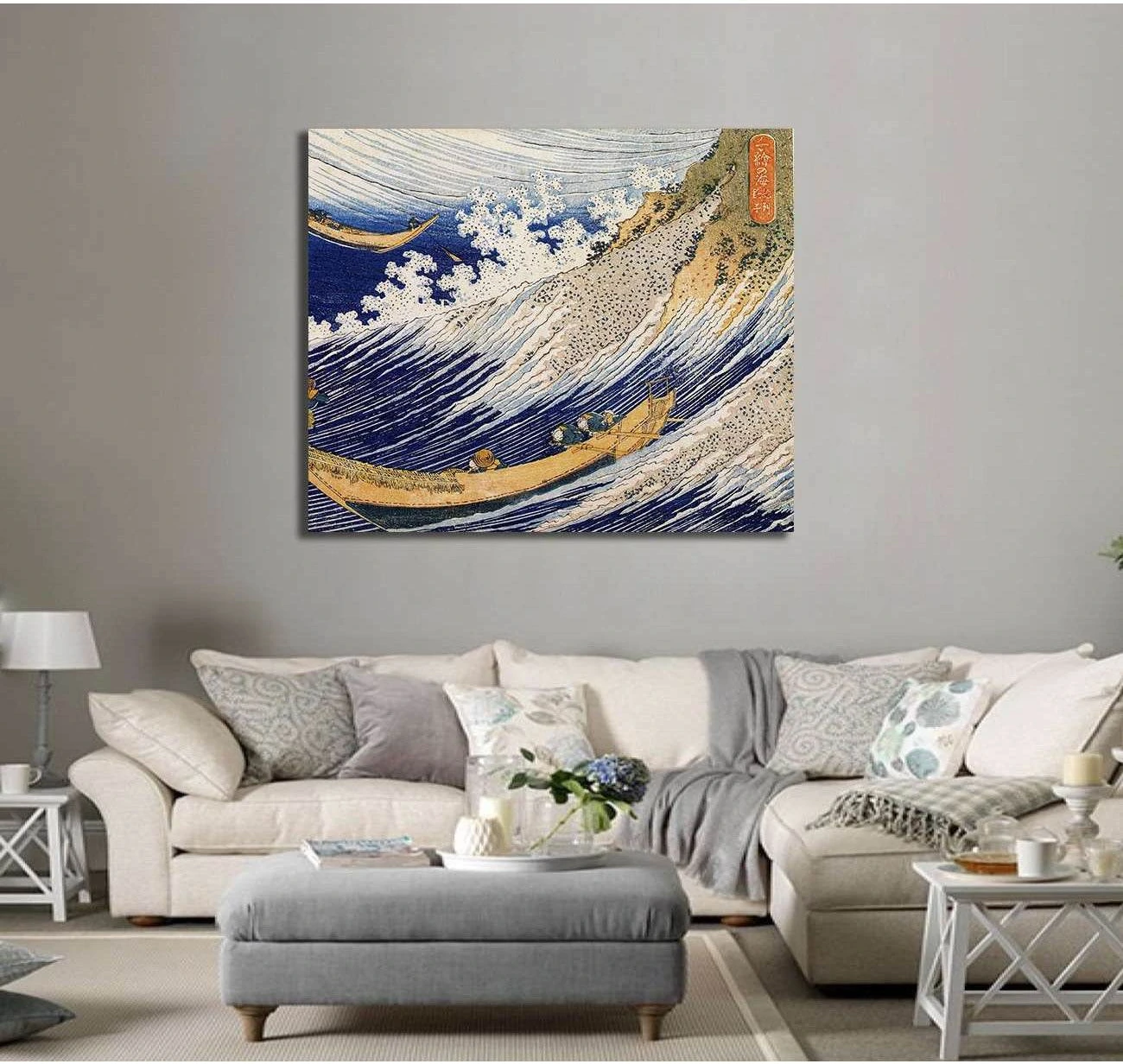 Katsushika Hokusai, Hokusai ocean waves - Canvas print - Zellart Canvas Prints 000Negative, 6202, ALL_Products