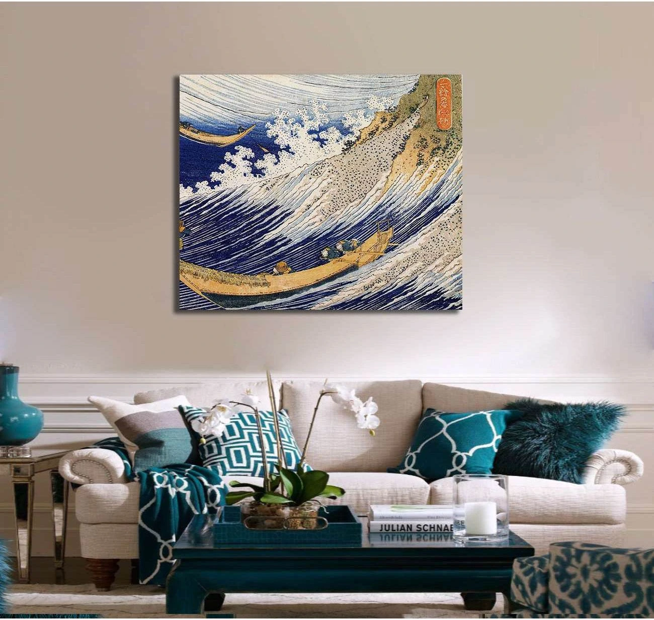 Katsushika Hokusai, Hokusai ocean waves - Canvas print - Zellart Canvas Prints 000Negative, 6202, ALL_Products