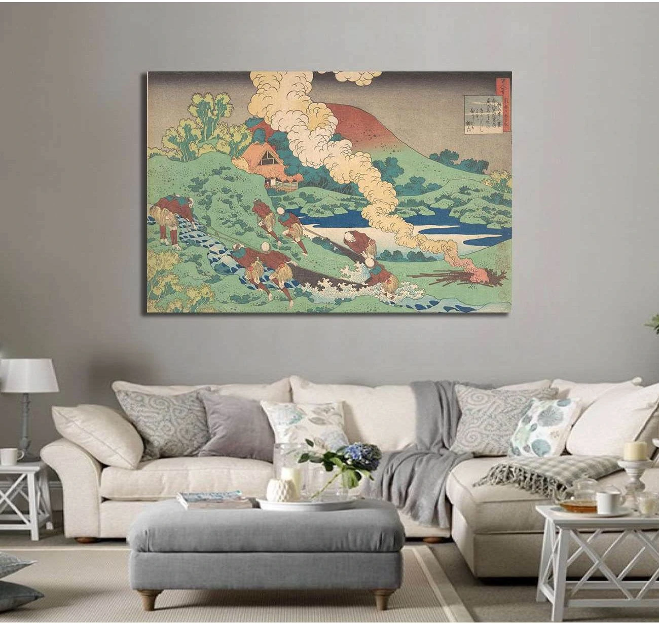 Katsushika Hokusai, Kakinomoto no Hitomaro - Canvas print - Zellart Canvas Prints 000Negative, 6212, ALL_Products
