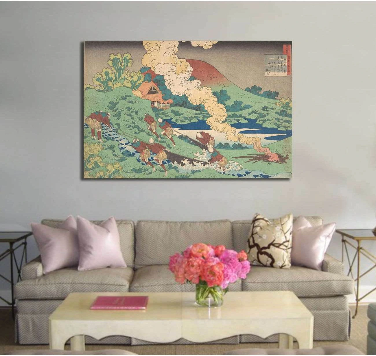 Katsushika Hokusai, Kakinomoto no Hitomaro - Canvas print - Zellart Canvas Prints 000Negative, 6212, ALL_Products