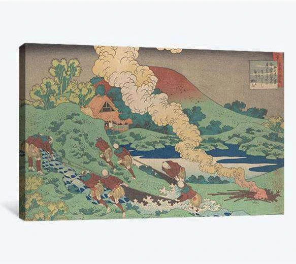 Katsushika Hokusai, Kakinomoto no Hitomaro - Canvas print - Zellart Canvas Prints 000Negative, 6212, ALL_Products