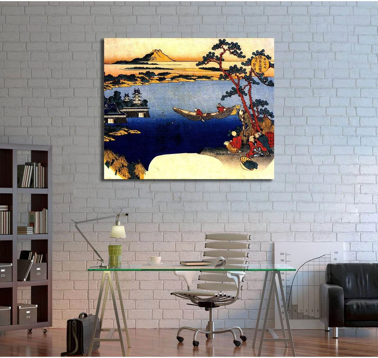 Katsushika Hokusai, Lake Suwa in Shinano Province - Canvas print - Zellart Canvas Prints 000Negative, 6213, ALL_Products
