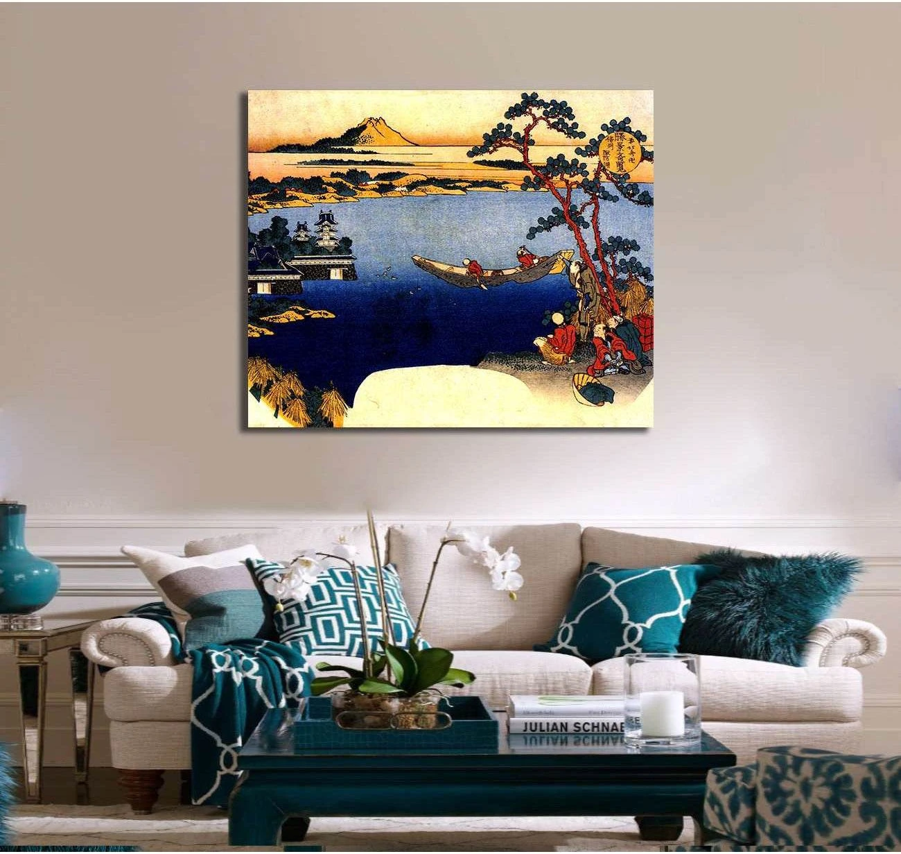 Katsushika Hokusai, Lake Suwa in Shinano Province - Canvas print - Zellart Canvas Prints 000Negative, 6213, ALL_Products