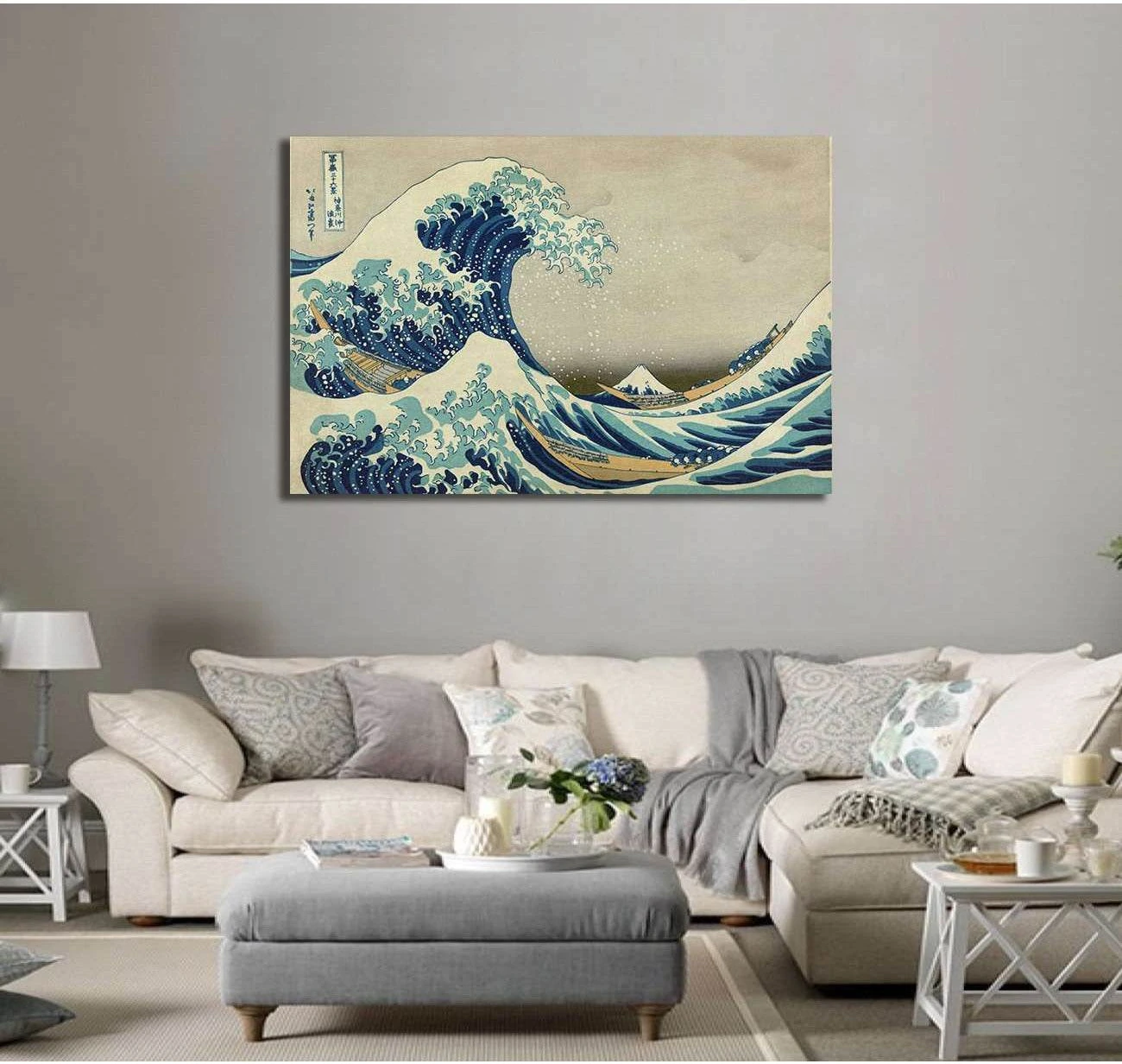 Katsushika Hokusai, The great wave off Kanagawa - Canvas print - Zellart Canvas Prints 000Negative, 6218, ALL_Products