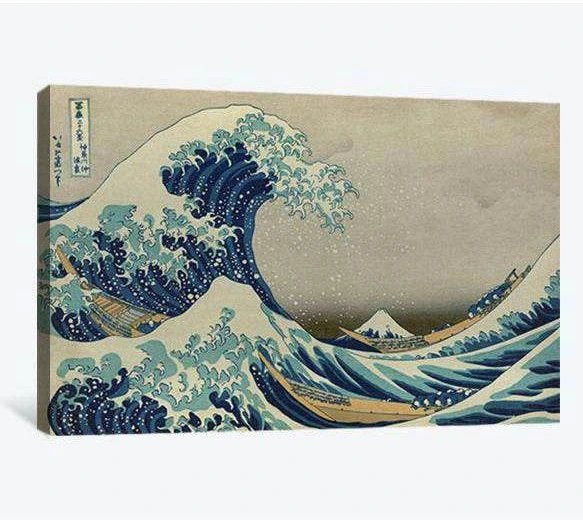 Katsushika Hokusai, The great wave off Kanagawa - Canvas print - Zellart Canvas Prints 000Negative, 6218, ALL_Products