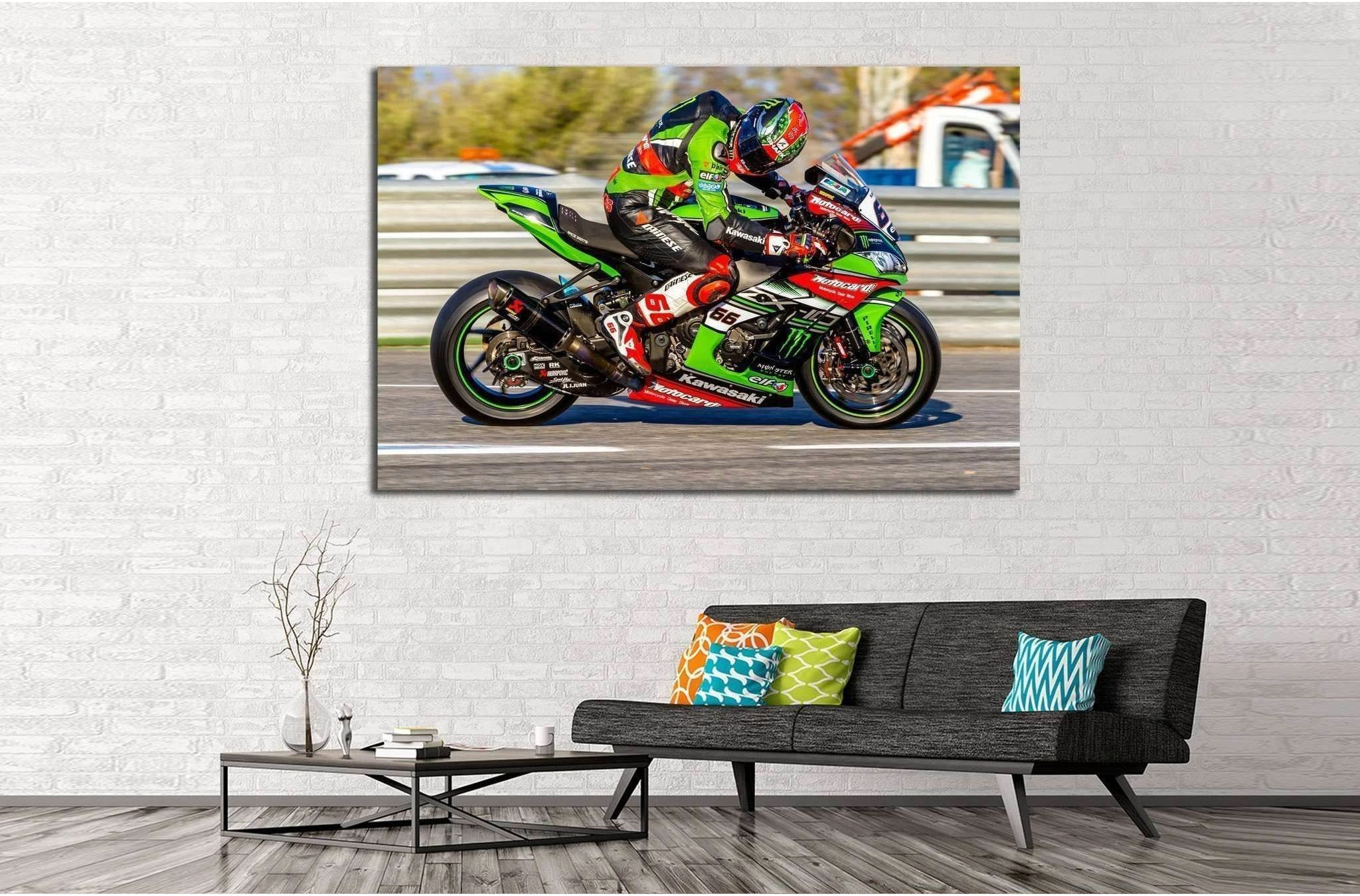 Kawasaki Ninja №161 Ready to Hang Canvas Print - Zellart Canvas Prints ALL_Products, wd-161