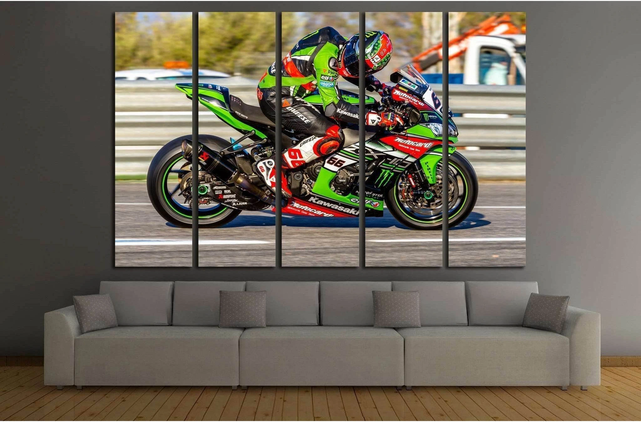 Kawasaki Ninja №161 Ready to Hang Canvas Print - Zellart Canvas Prints ALL_Products, wd-161