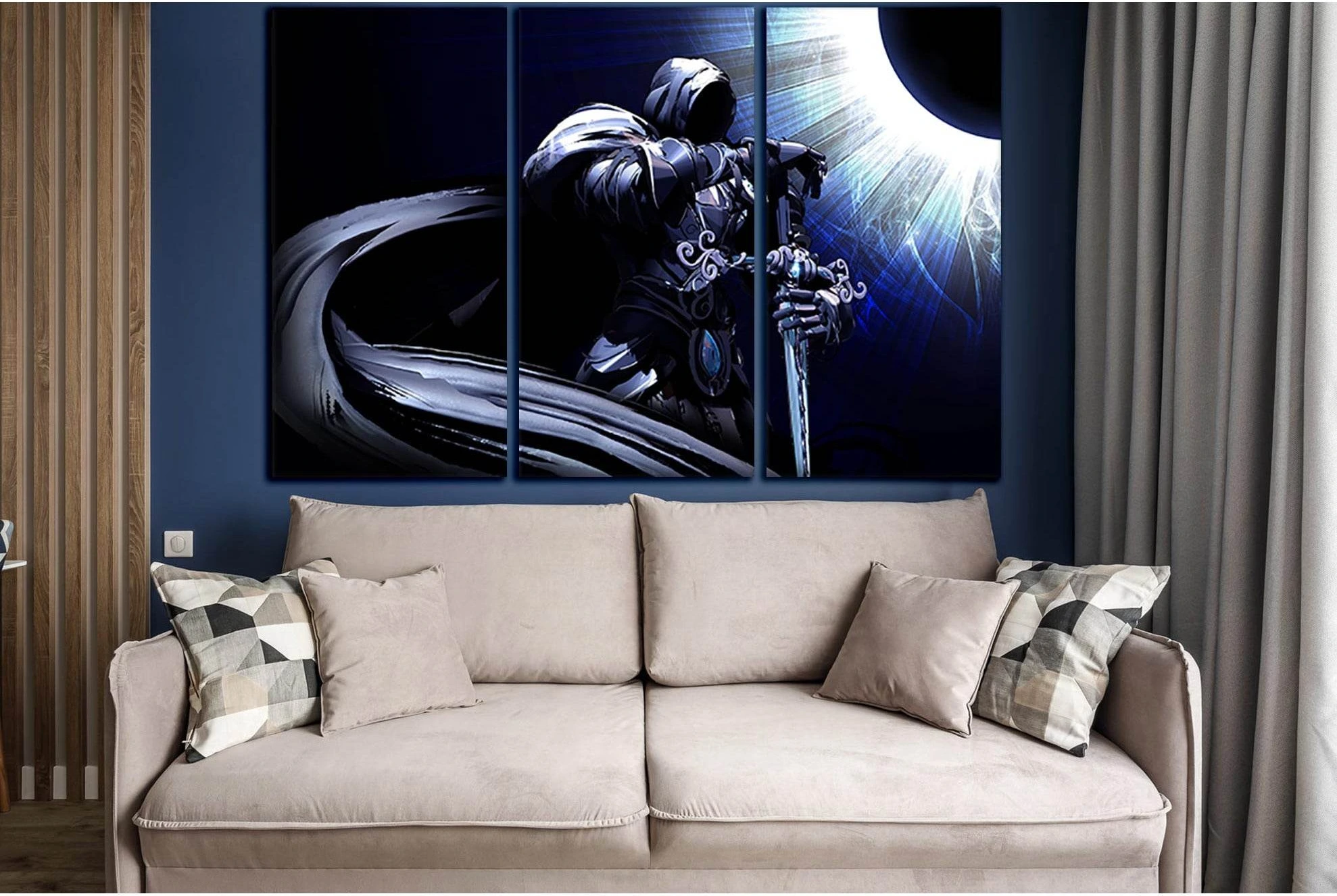 Knight With A Long Cloak №SL1216 Ready to Hang Canvas Print - Zellart Canvas Prints 0new, ALL_Products, Fantasy And Sci Fi Wall Art