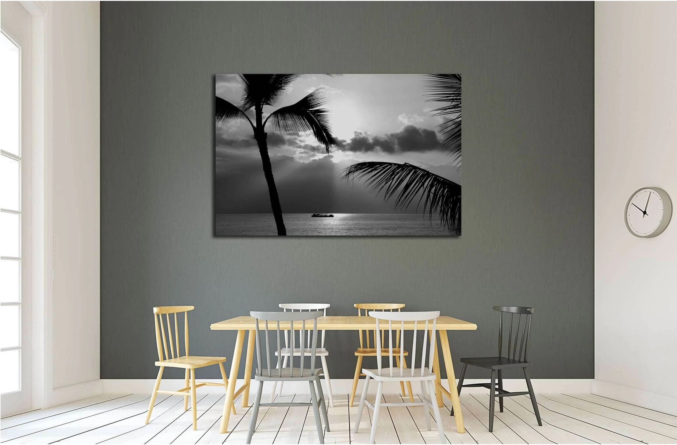 Kona Coast Party Boat Out For A Cruise in black and white №2662 Ready to Hang Canvas Print - Zellart Canvas Prints ALL_Products, s-2662
