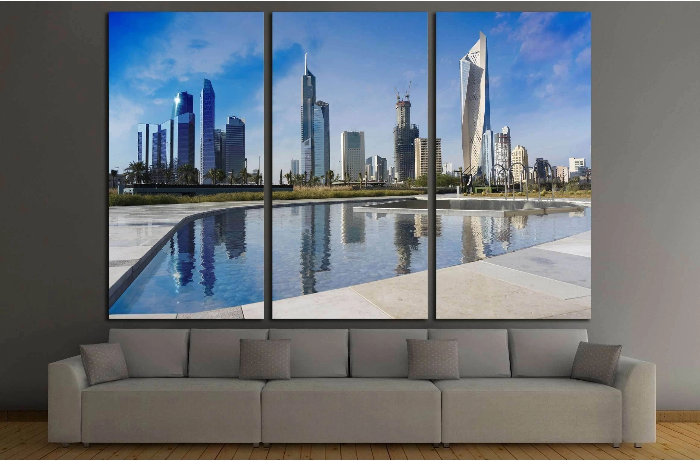 Kuwait city skyscraper №2193 Ready to Hang Canvas Print - Zellart Canvas Prints ALL_Products, s-2193