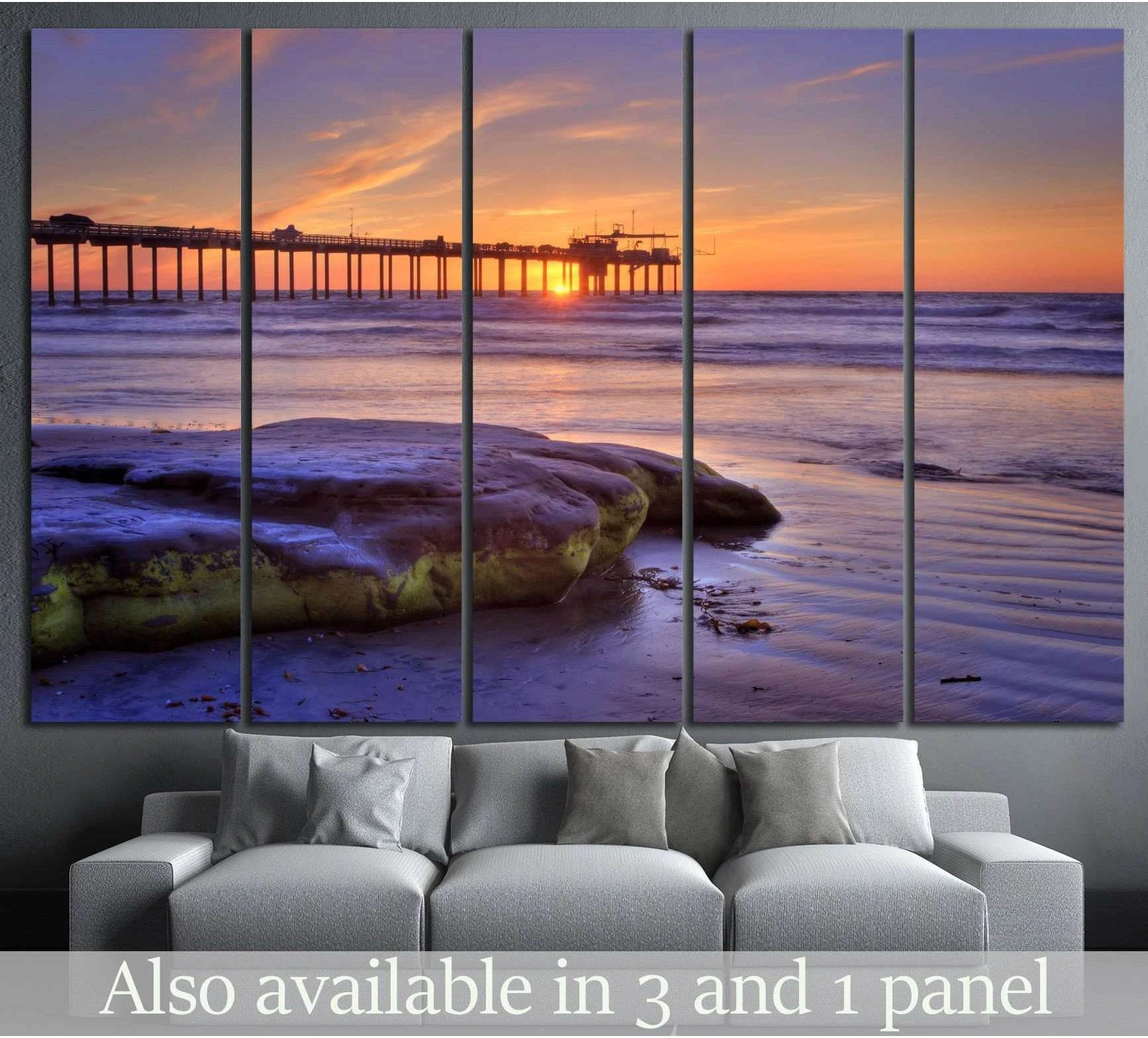 La Jolla beach, San Diego, California showing sea water, shoreline and horizon depth.