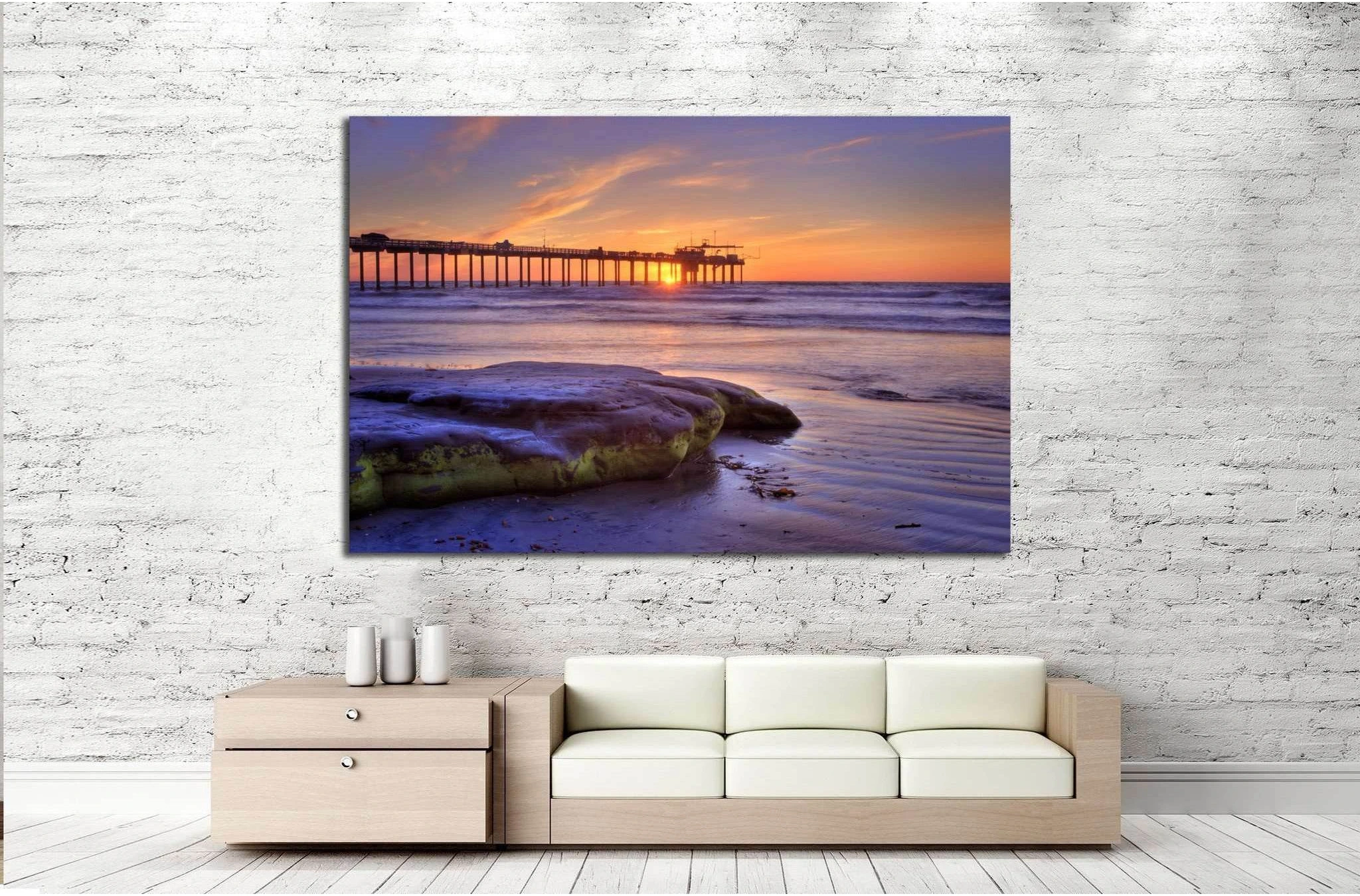 La Jolla beach, San Diego, California №1017 Ready to Hang Canvas Print - Zellart Canvas Prints ALL_Products, s-1017