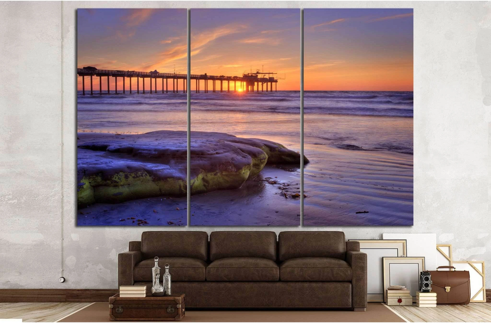 La Jolla beach, San Diego, California №1017 Ready to Hang Canvas Print - Zellart Canvas Prints ALL_Products, s-1017