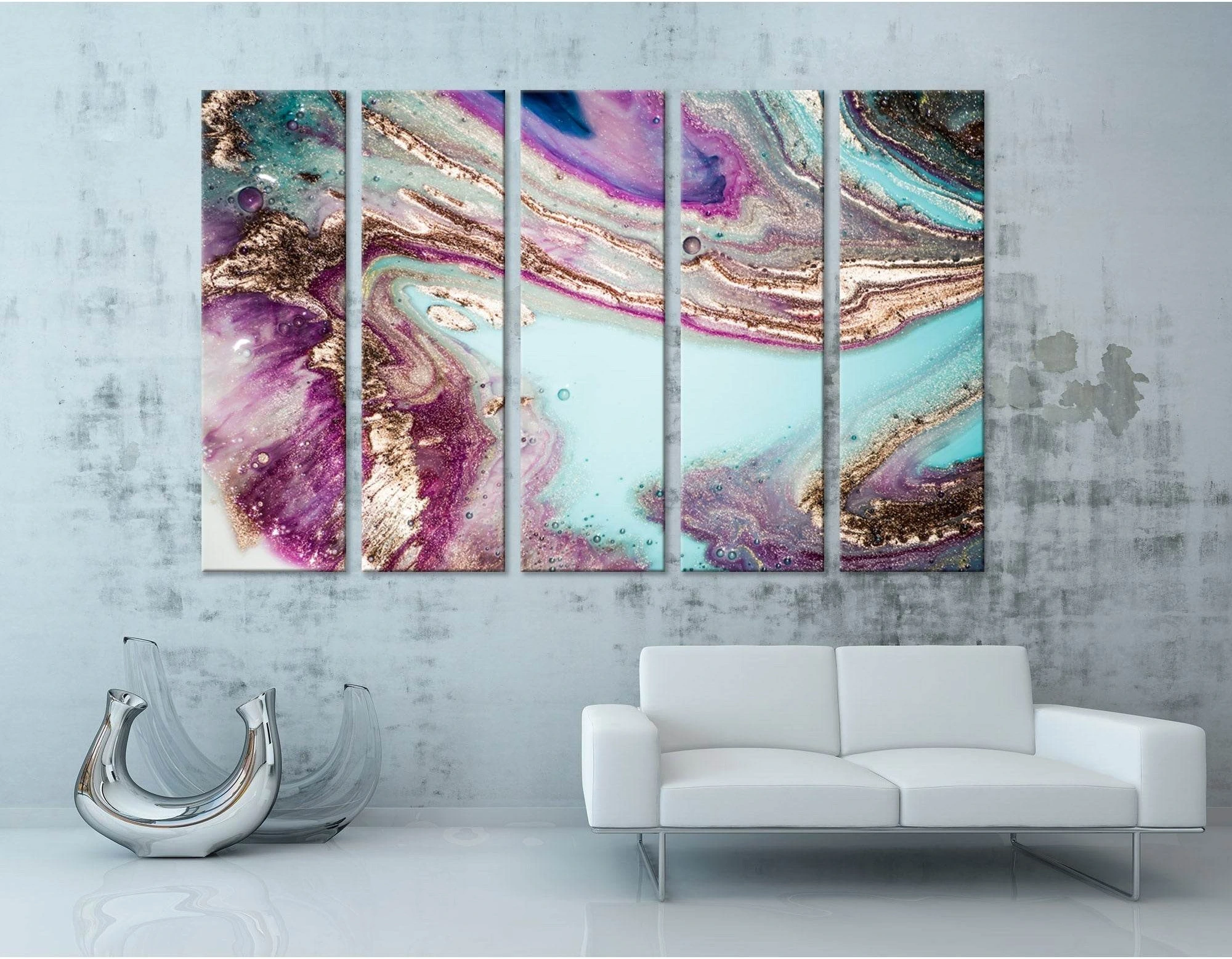 Lake In Taiga Abstract №04281 Ready to Hang Canvas Print - Zellart Canvas Prints ALL_Products