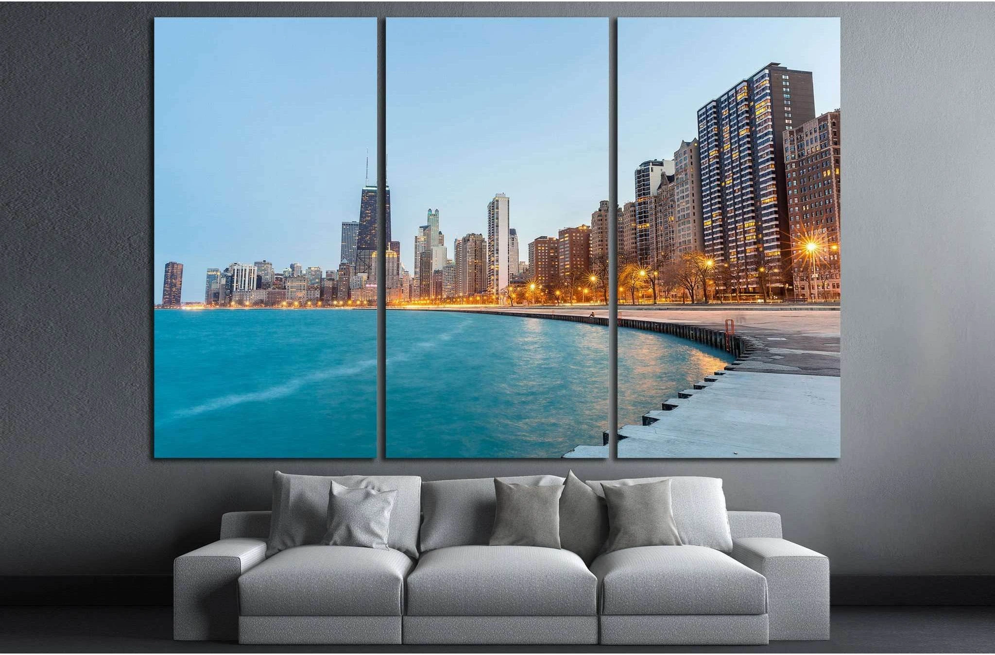 Lake Michigan, Chicago №998 Ready to Hang Canvas Print - Zellart Canvas Prints ALL_Products, s-998
