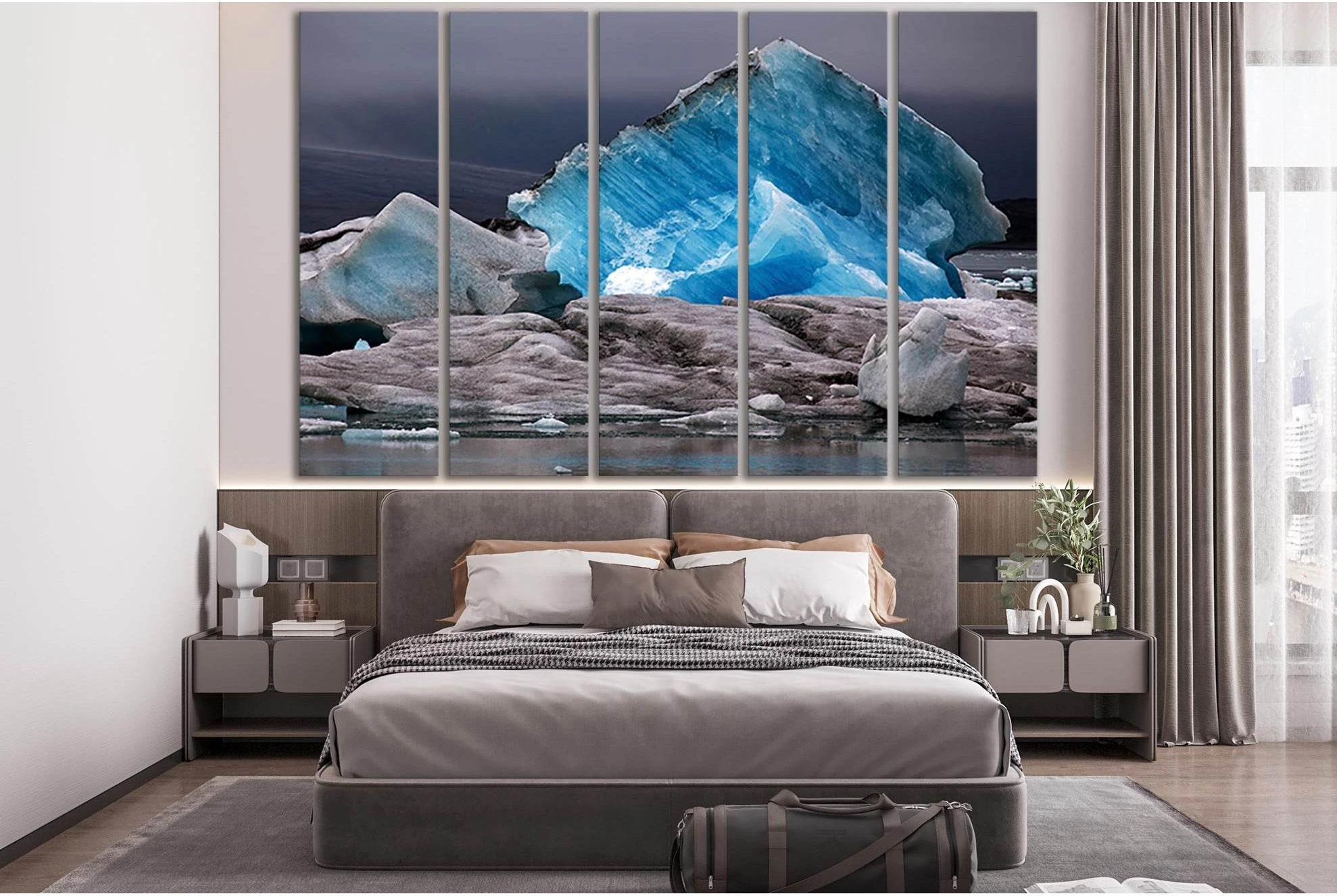 Lake Of The Vatnajökull Glacier №SL1351 Ready to Hang Canvas Print - Zellart Canvas Prints 0new, ALL_Products, Glacials