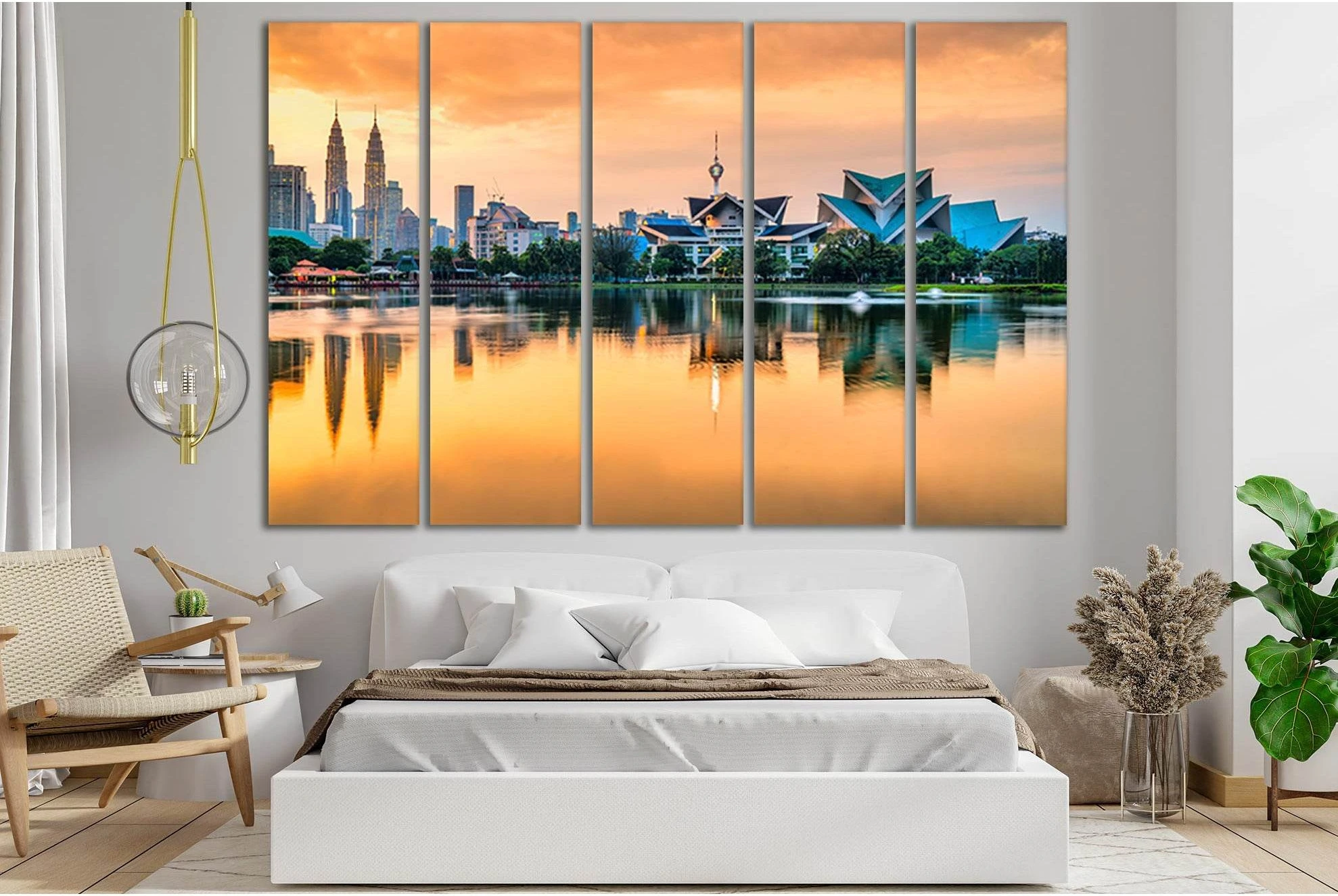 Lake Taman Tasik Titiwangsa Kuala Lumpur №SL317 Ready to Hang Canvas Print - Zellart Canvas Prints 0new, ALL_Products, Cityscapes & Skylines