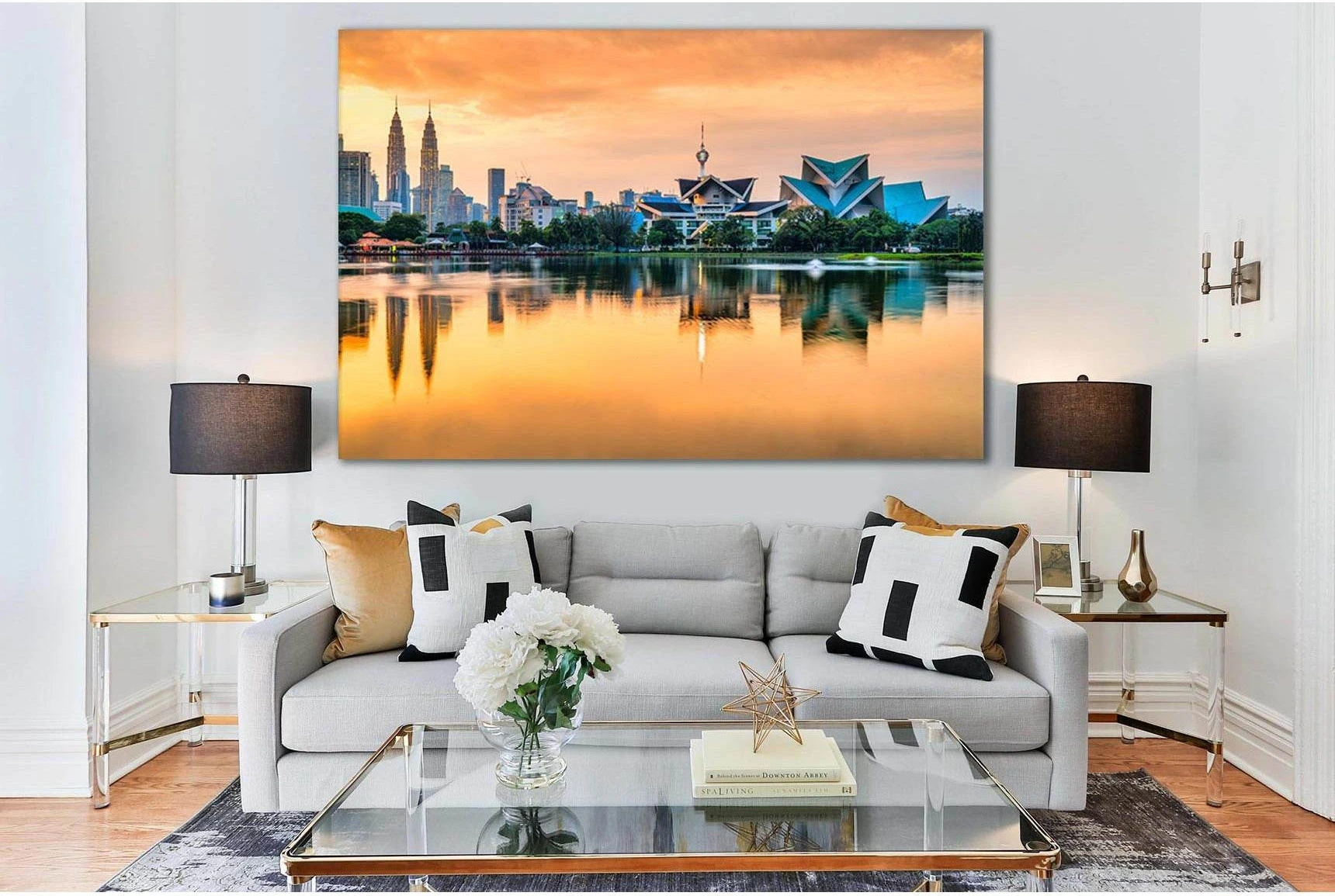 Lake Taman Tasik Titiwangsa Kuala Lumpur №SL317 Ready to Hang Canvas Print - Zellart Canvas Prints 0new, ALL_Products, Cityscapes & Skylines