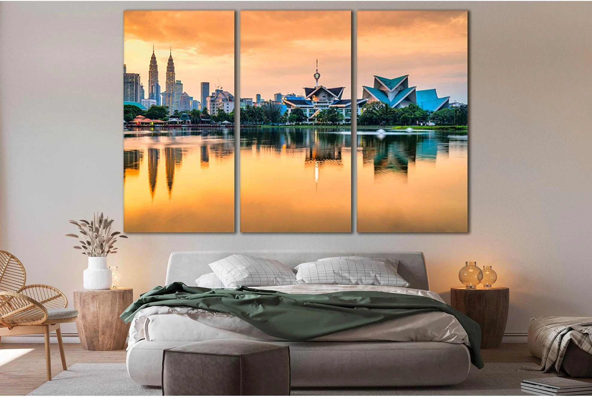 Lake Taman Tasik Titiwangsa Kuala Lumpur №SL317 Ready to Hang Canvas Print - Zellart Canvas Prints 0new, ALL_Products, Cityscapes & Skylines