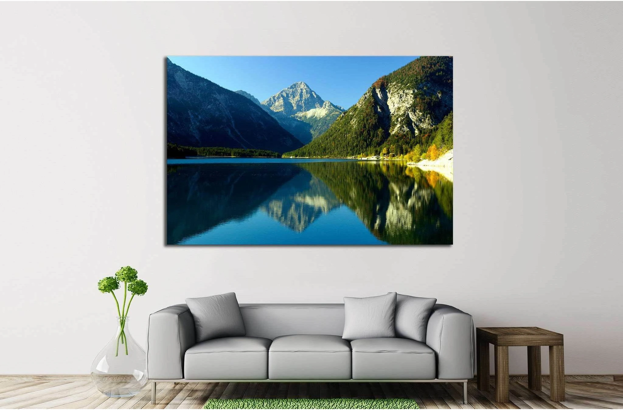 Lake with mountains №622 Ready to Hang Canvas Print - Zellart Canvas Prints ALL_Products, s-622